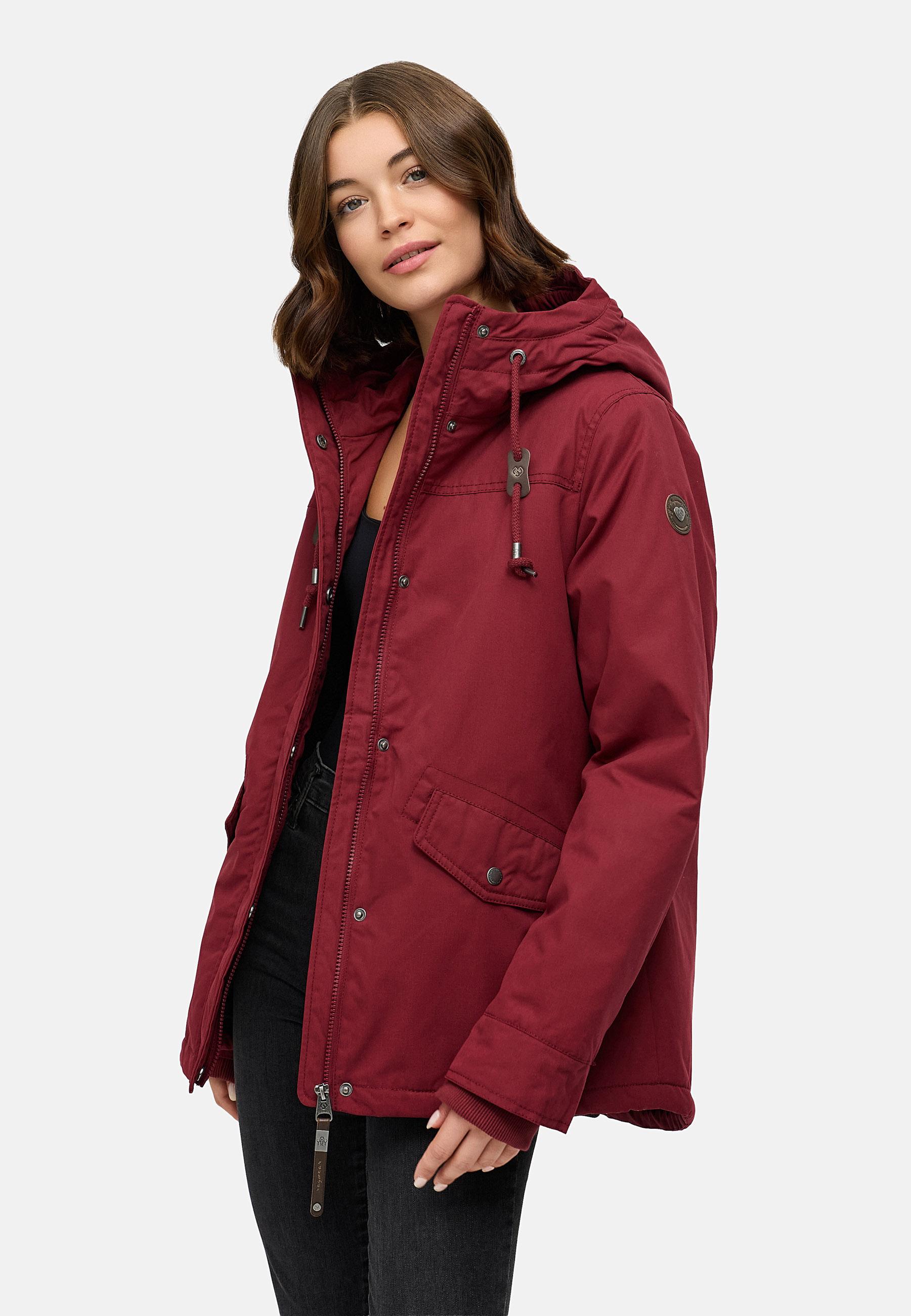 Winter Parka mit hohem Kragen und Kapuze "Parkker Warm" Wine Red