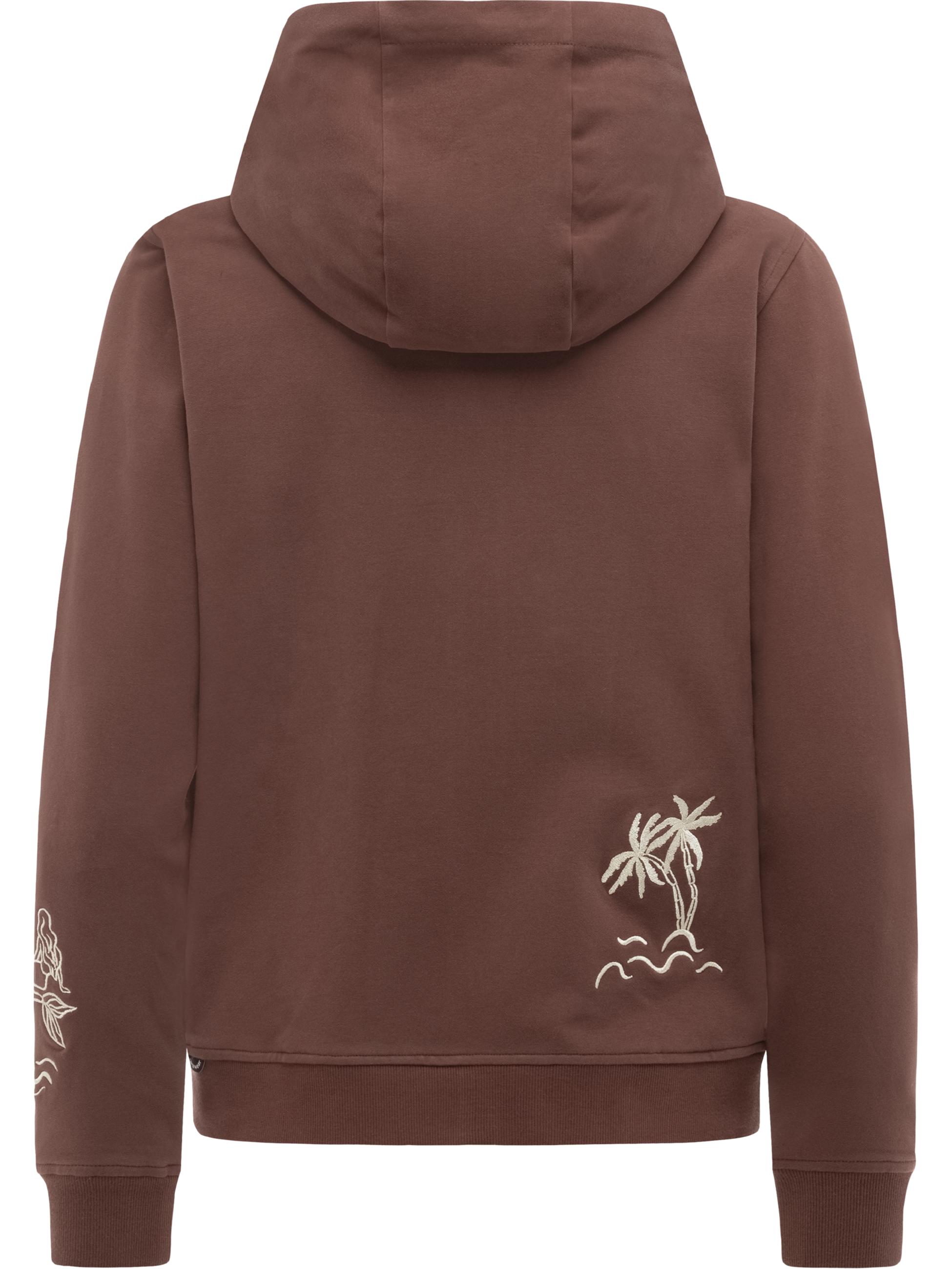 Sweatjacke mit Stickereien "Parya Embro" Dark Choco