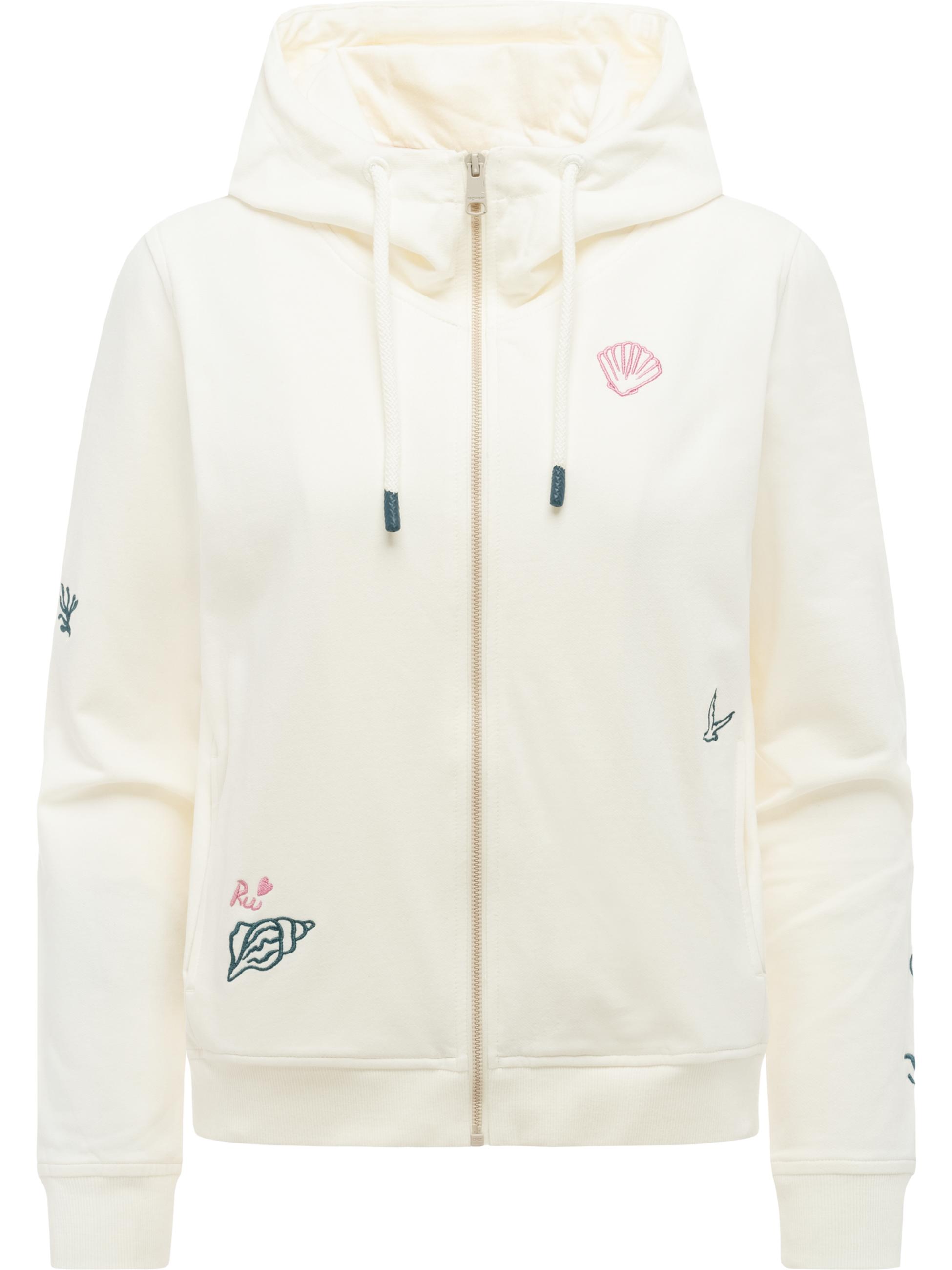 Sweatjacke mit Stickereien "Parya Embro" Ivory