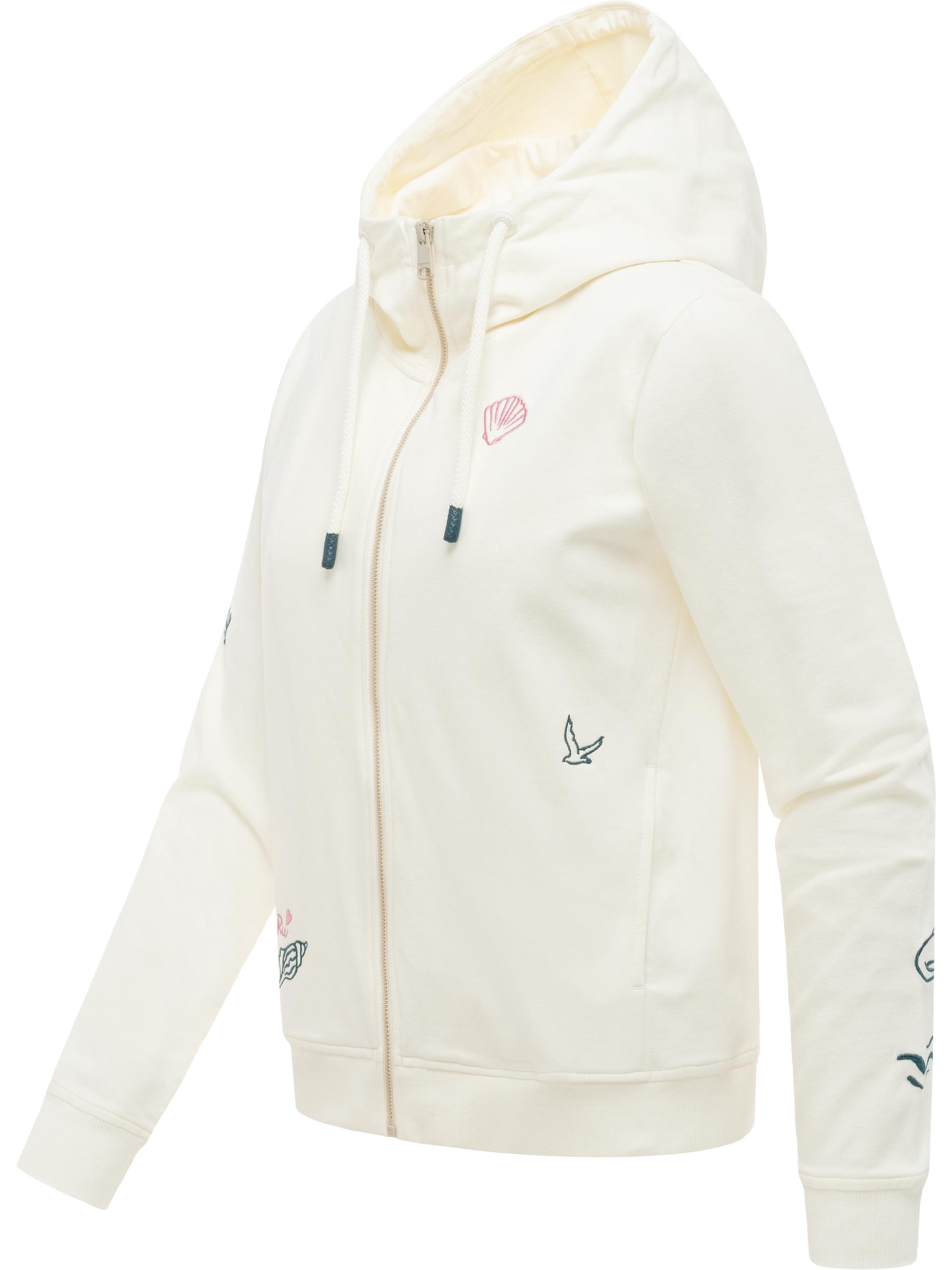 Sweatjacke mit Stickereien "Parya Embro" Ivory