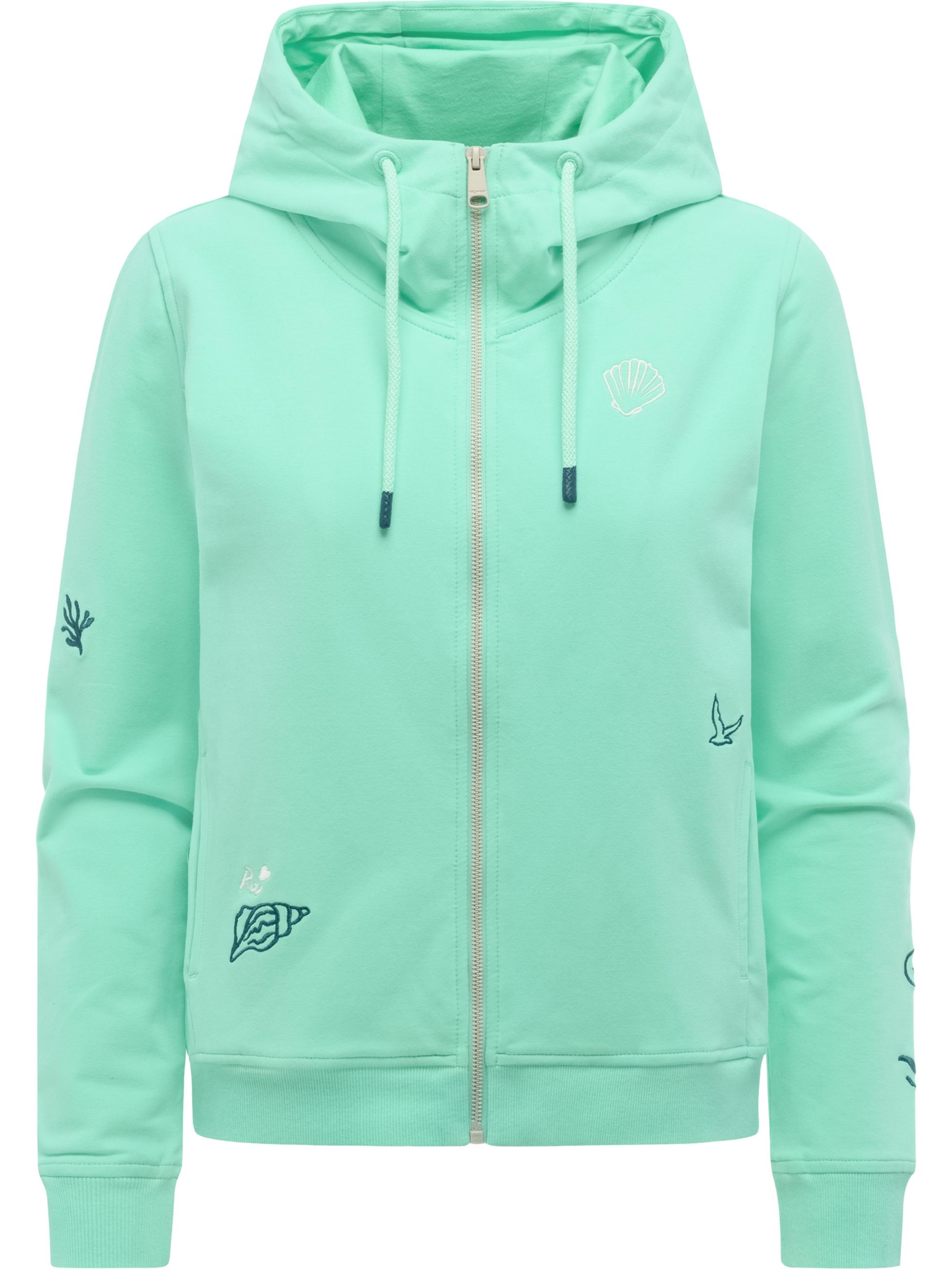 Sweatjacke mit Stickereien "Parya Embro" Lagoon Green