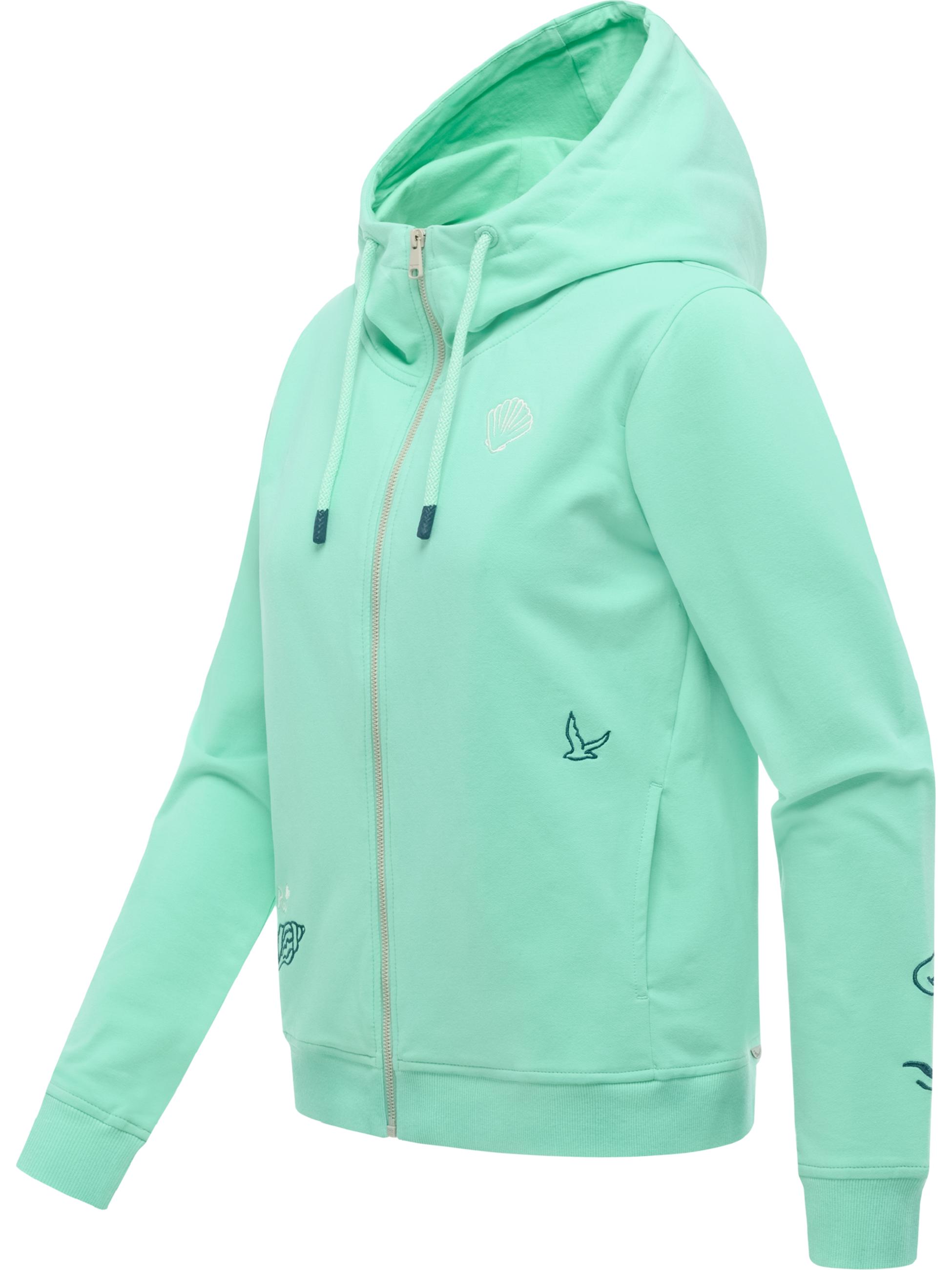 Sweatjacke mit Stickereien "Parya Embro" Lagoon Green