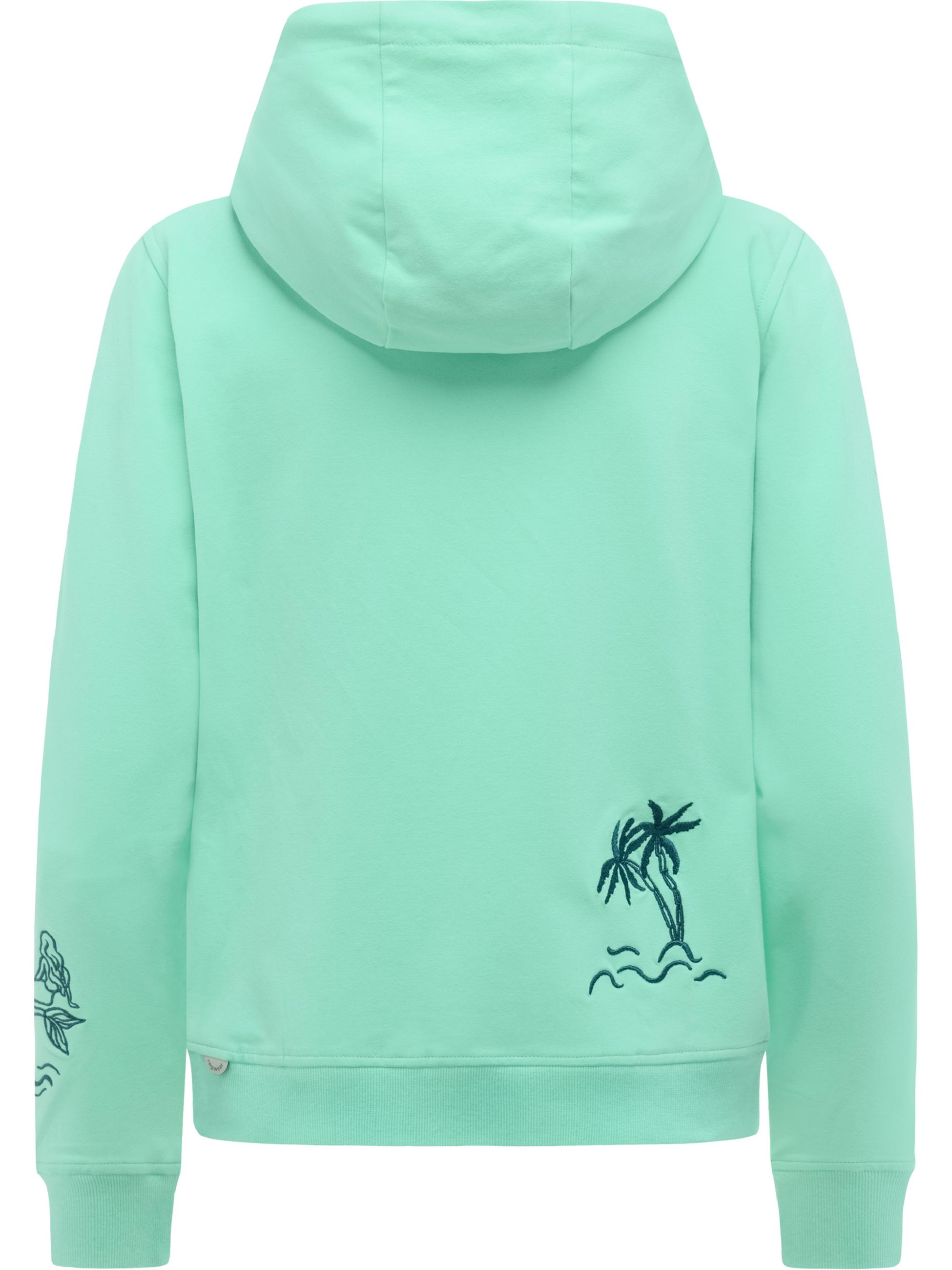 Sweatjacke mit Stickereien "Parya Embro" Lagoon Green