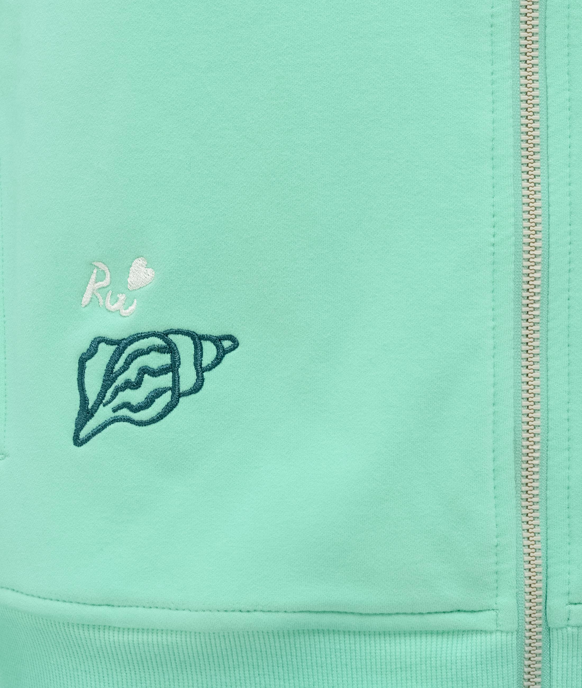 Sweatjacke mit Stickereien "Parya Embro" Lagoon Green