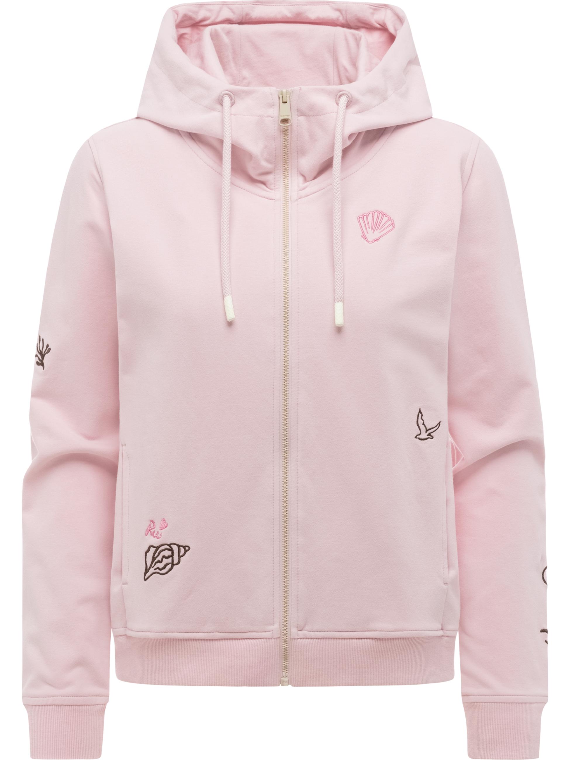 Sweatjacke mit Stickereien "Parya Embro" Marshmallow
