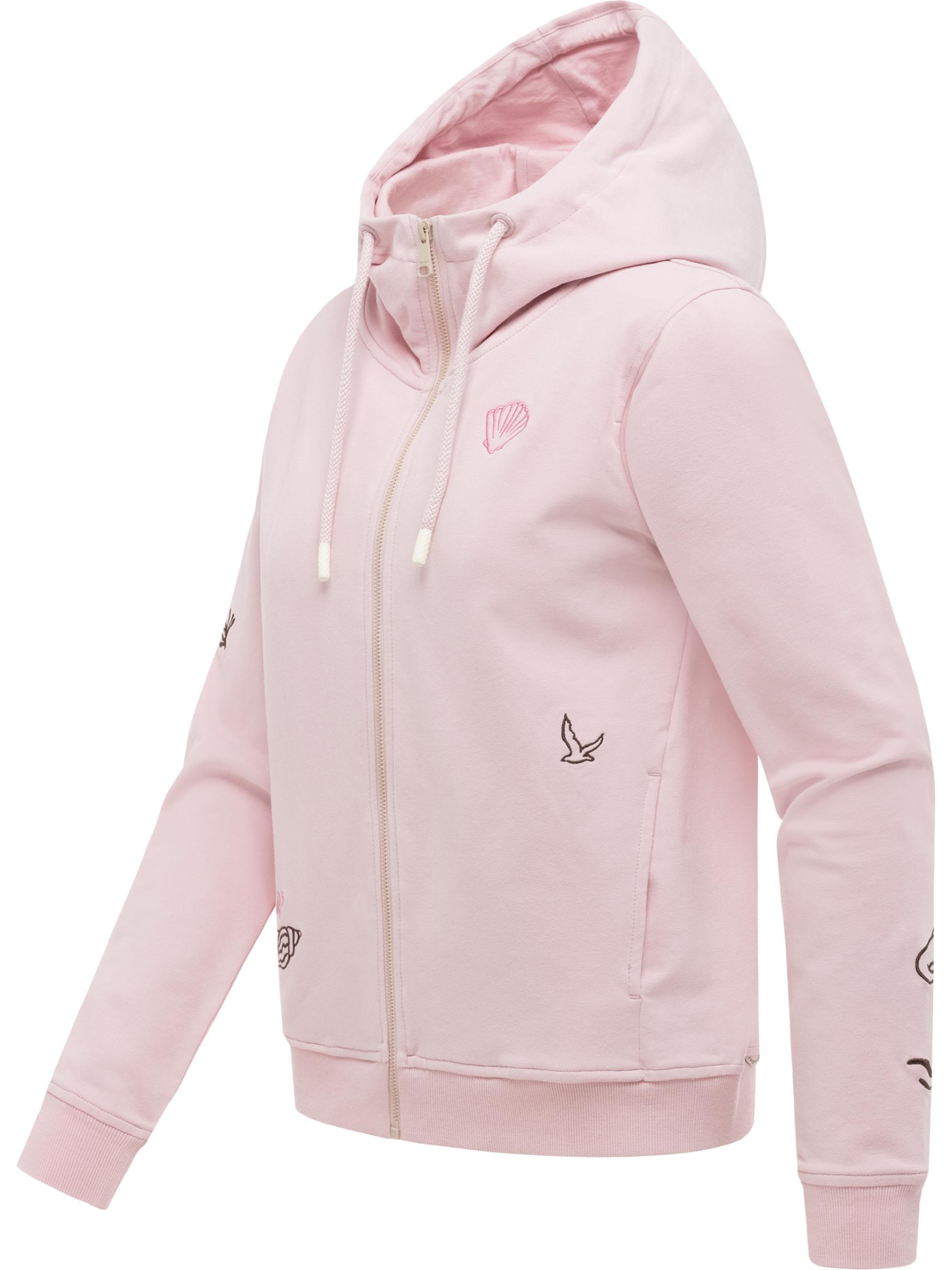 Sweatjacke mit Stickereien "Parya Embro" Marshmallow