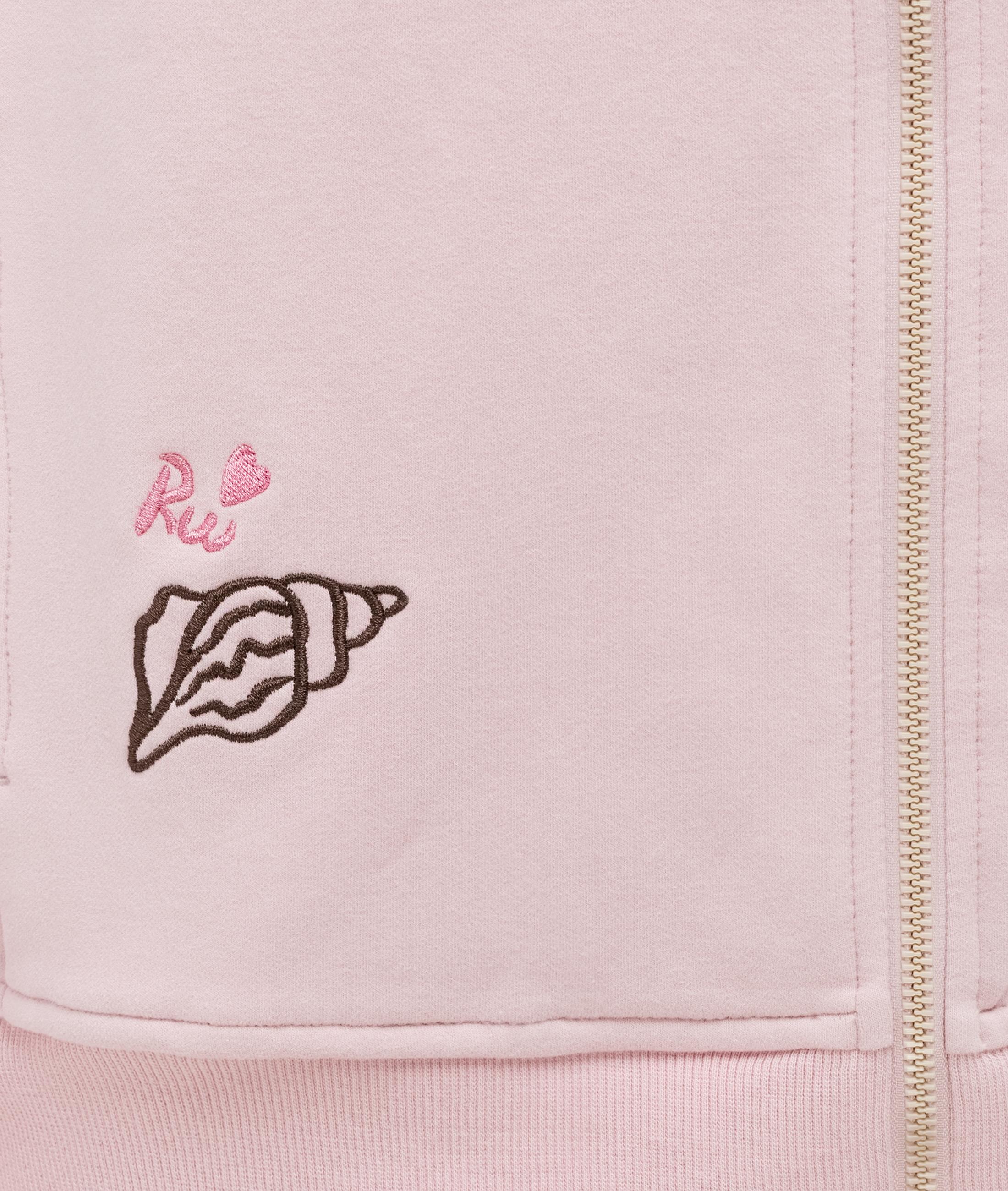 Sweatjacke mit Stickereien "Parya Embro" Marshmallow