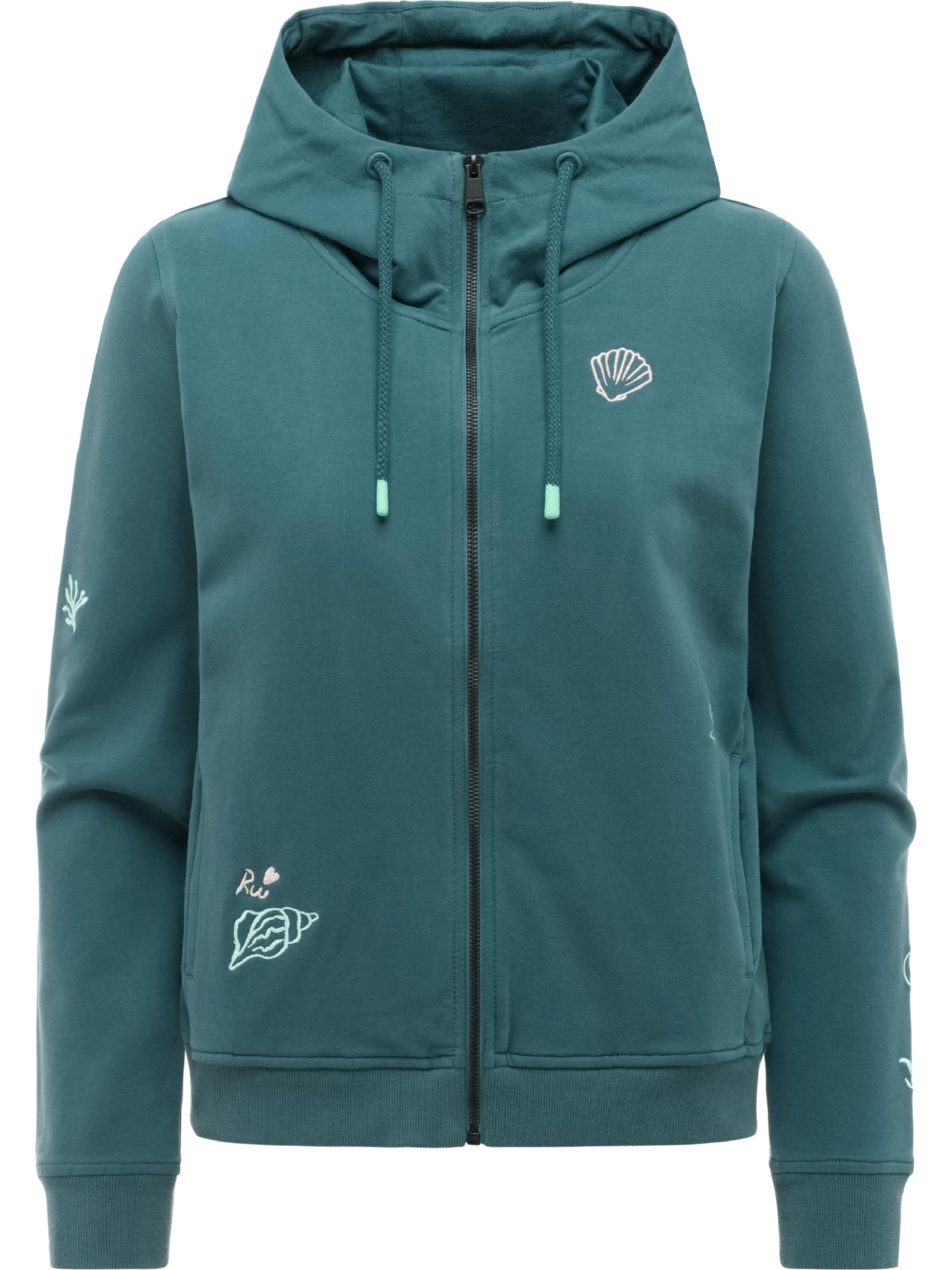 Sweatjacke mit Stickereien "Parya Embro" Ocean Green