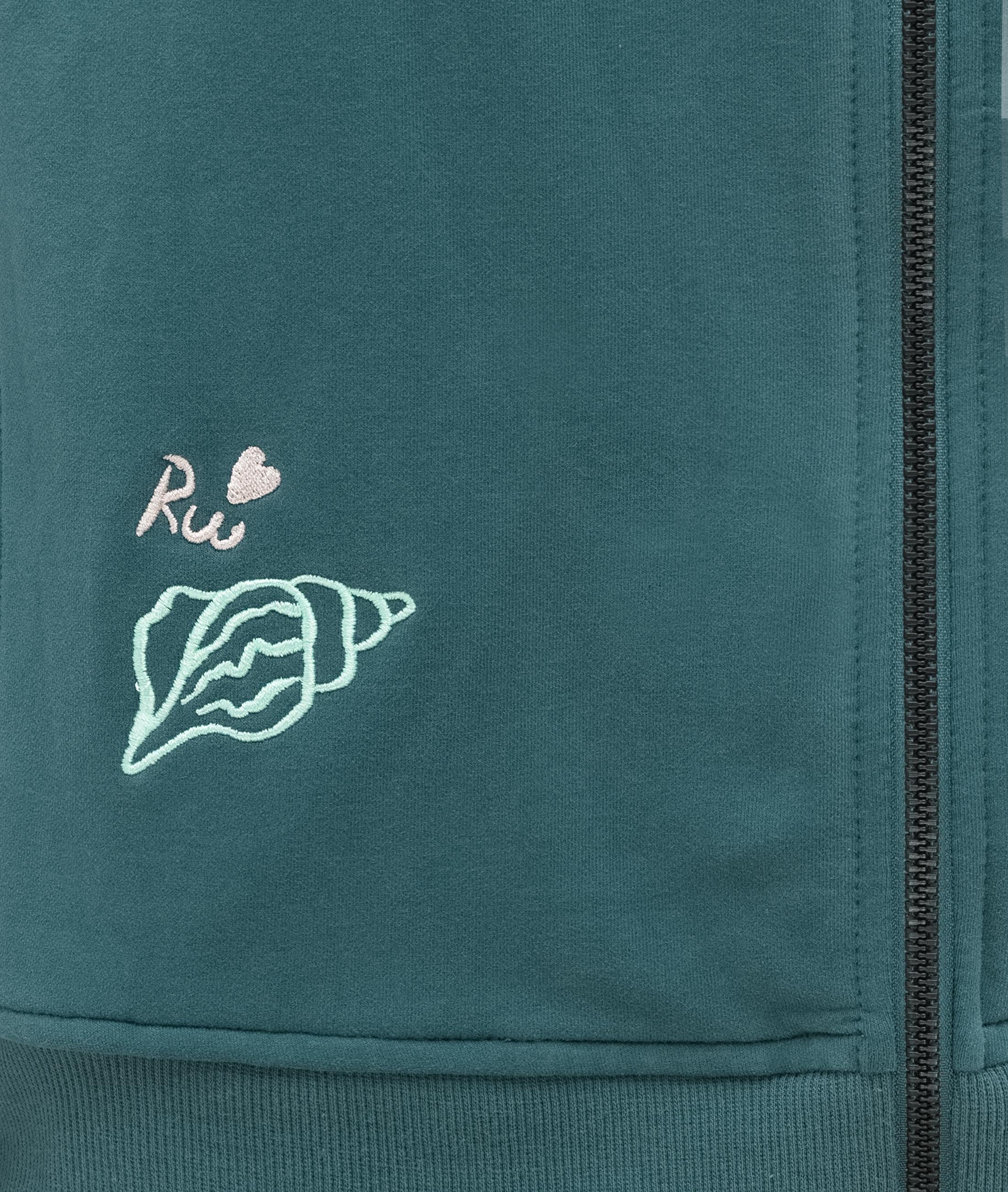 Sweatjacke mit Stickereien "Parya Embro" Ocean Green