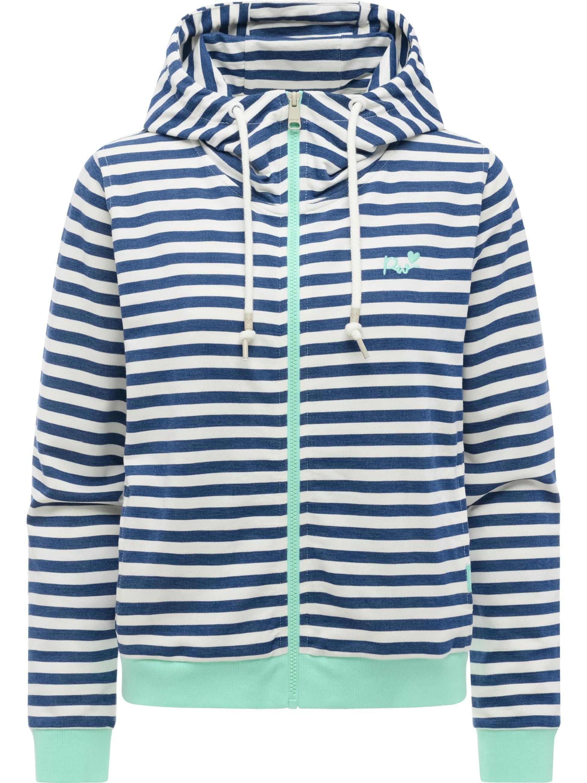 Gestreifte Sweatjacke mit Stickerei "Parya Stripes" Navy