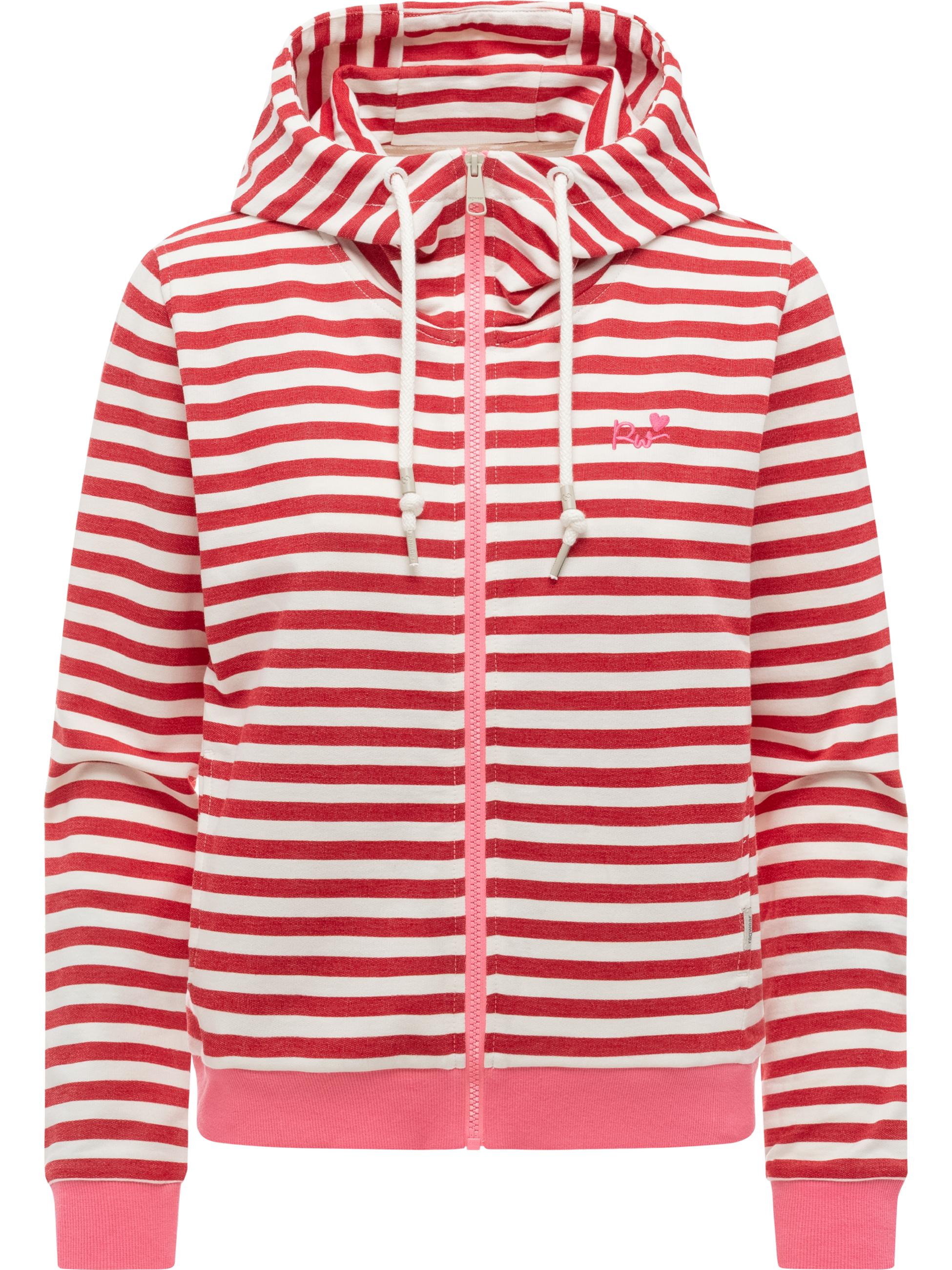 Gestreifte Sweatjacke mit Stickerei "Parya Stripes" Red