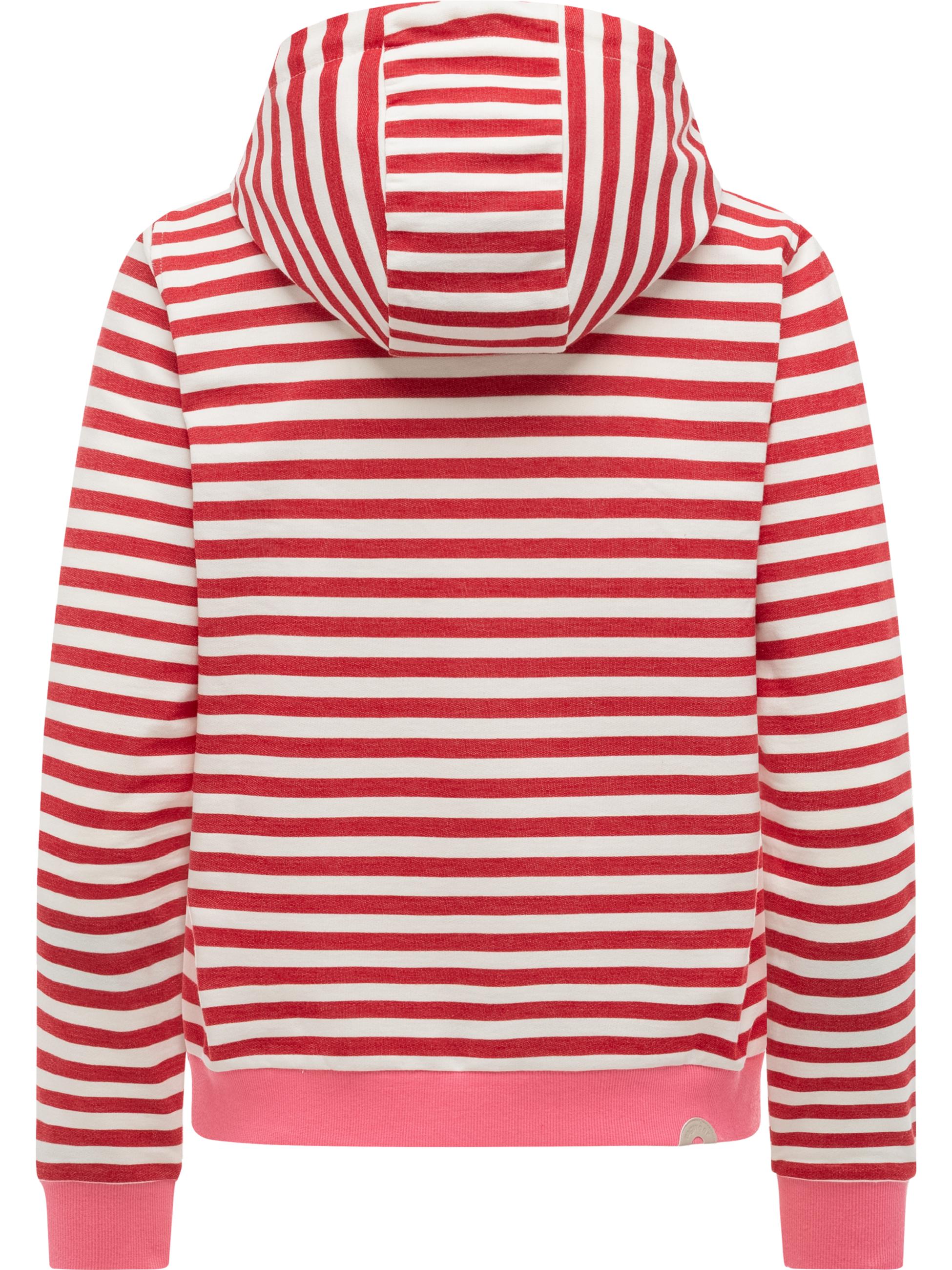 Gestreifte Sweatjacke mit Stickerei "Parya Stripes" Red