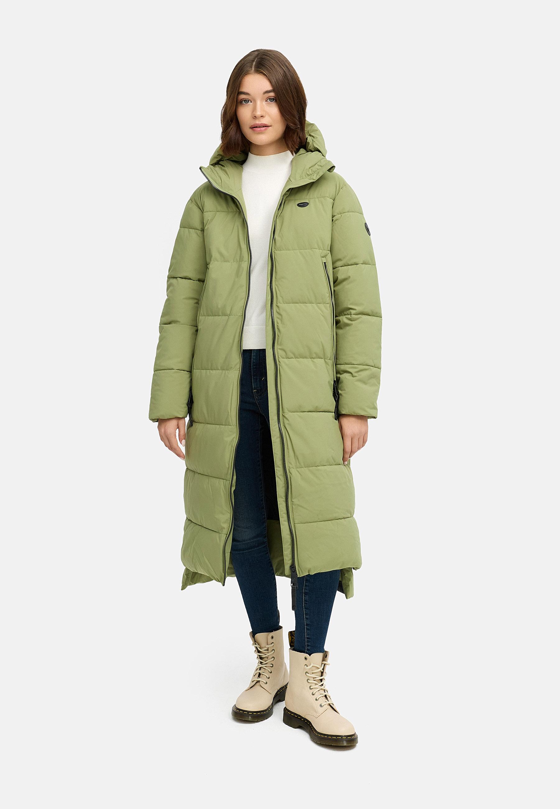 Wasserdichter Winter Steppmantel mit Kapuze "Patrise" Olive Leaf25