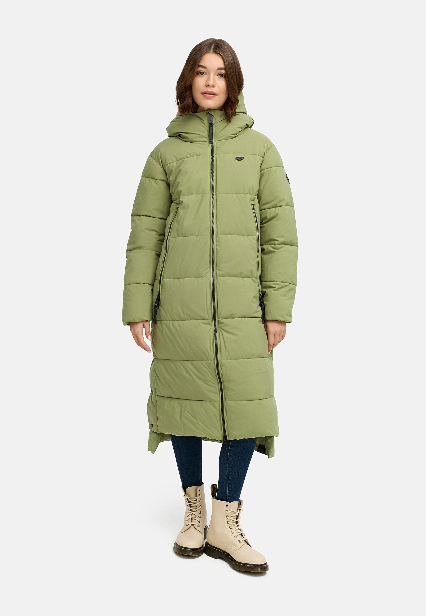 Wasserdichter Winter Steppmantel mit Kapuze "Patrise" Olive Leaf25