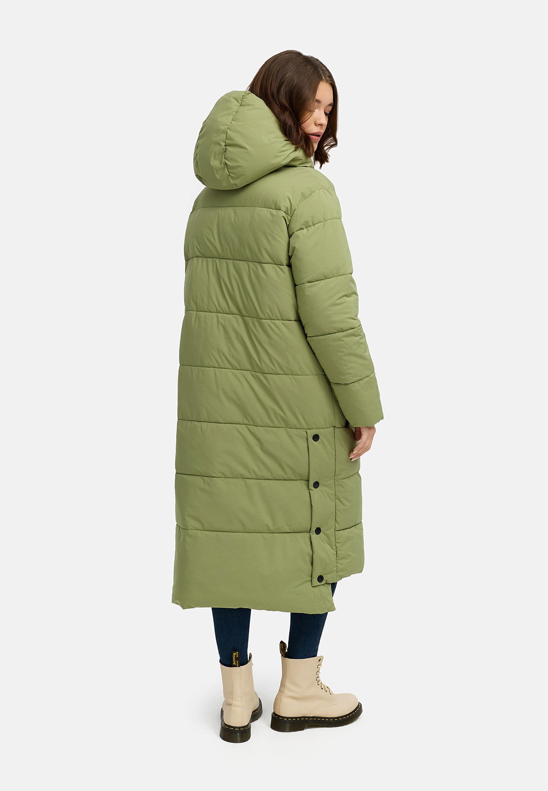 Wasserdichter Winter Steppmantel mit Kapuze "Patrise" Olive Leaf25