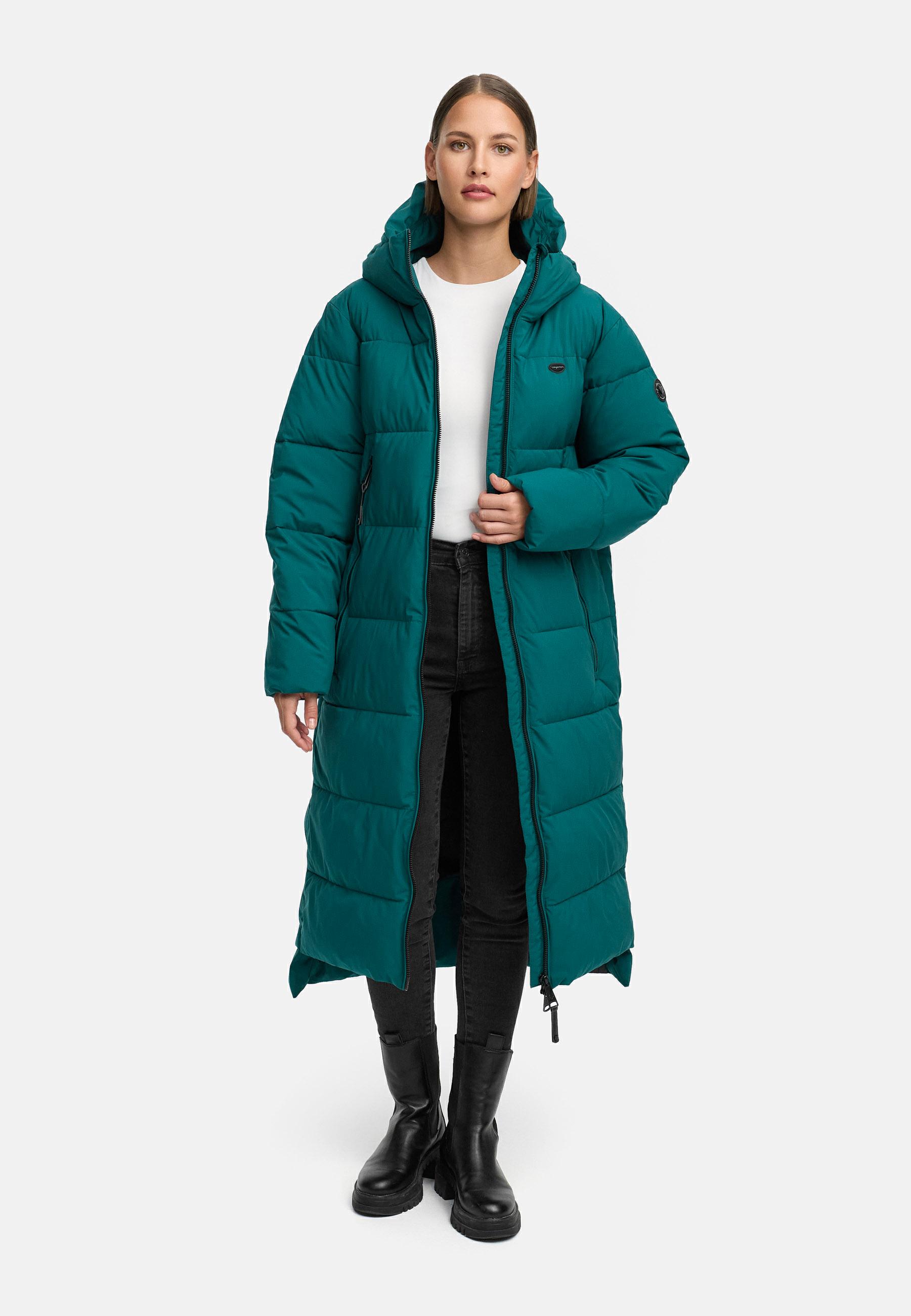 Wasserdichter Winter Steppmantel mit Kapuze "Patrise" Pine Green25