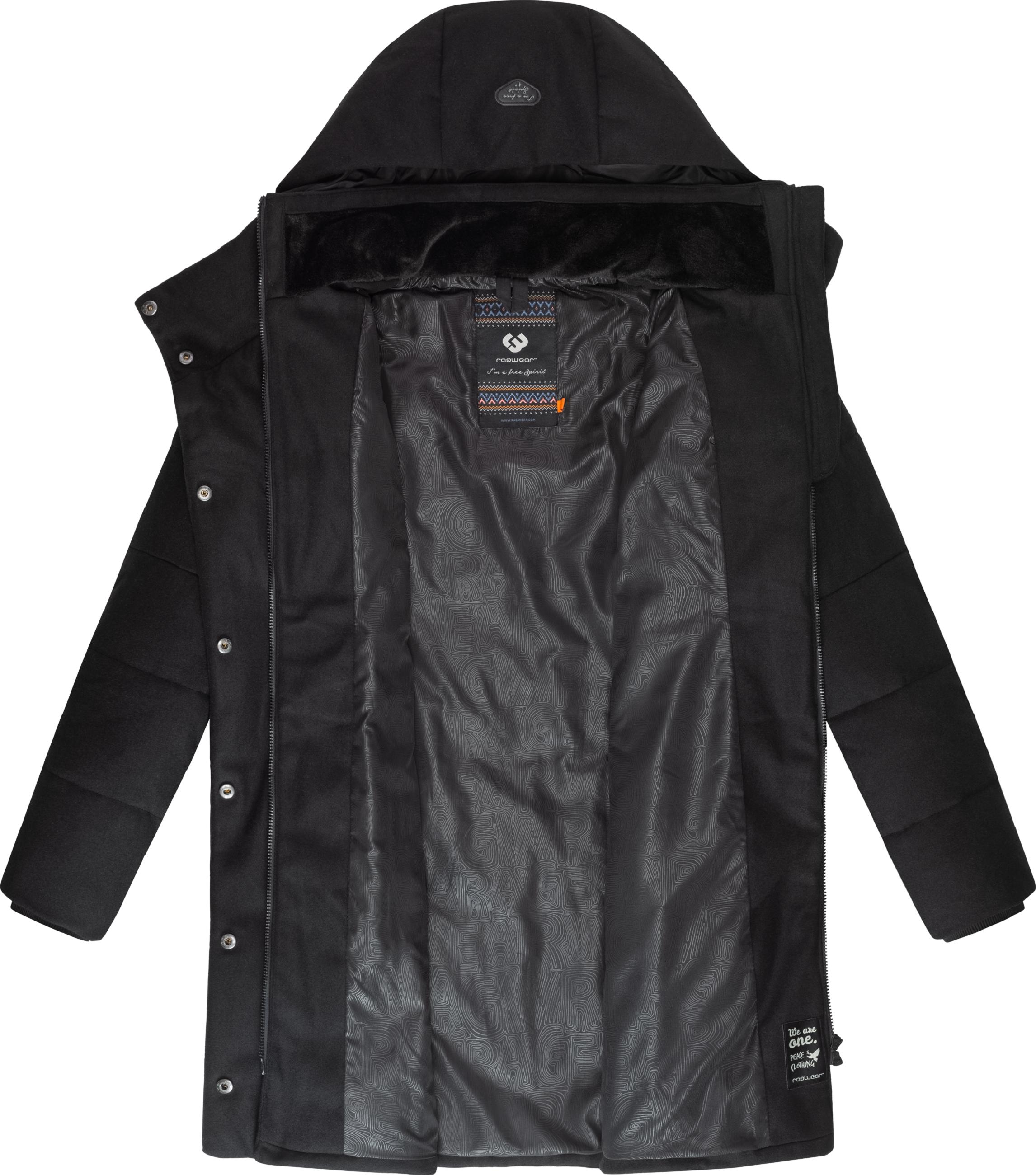 Steppmantel in Woll-Optik "Pavla Coat" Black