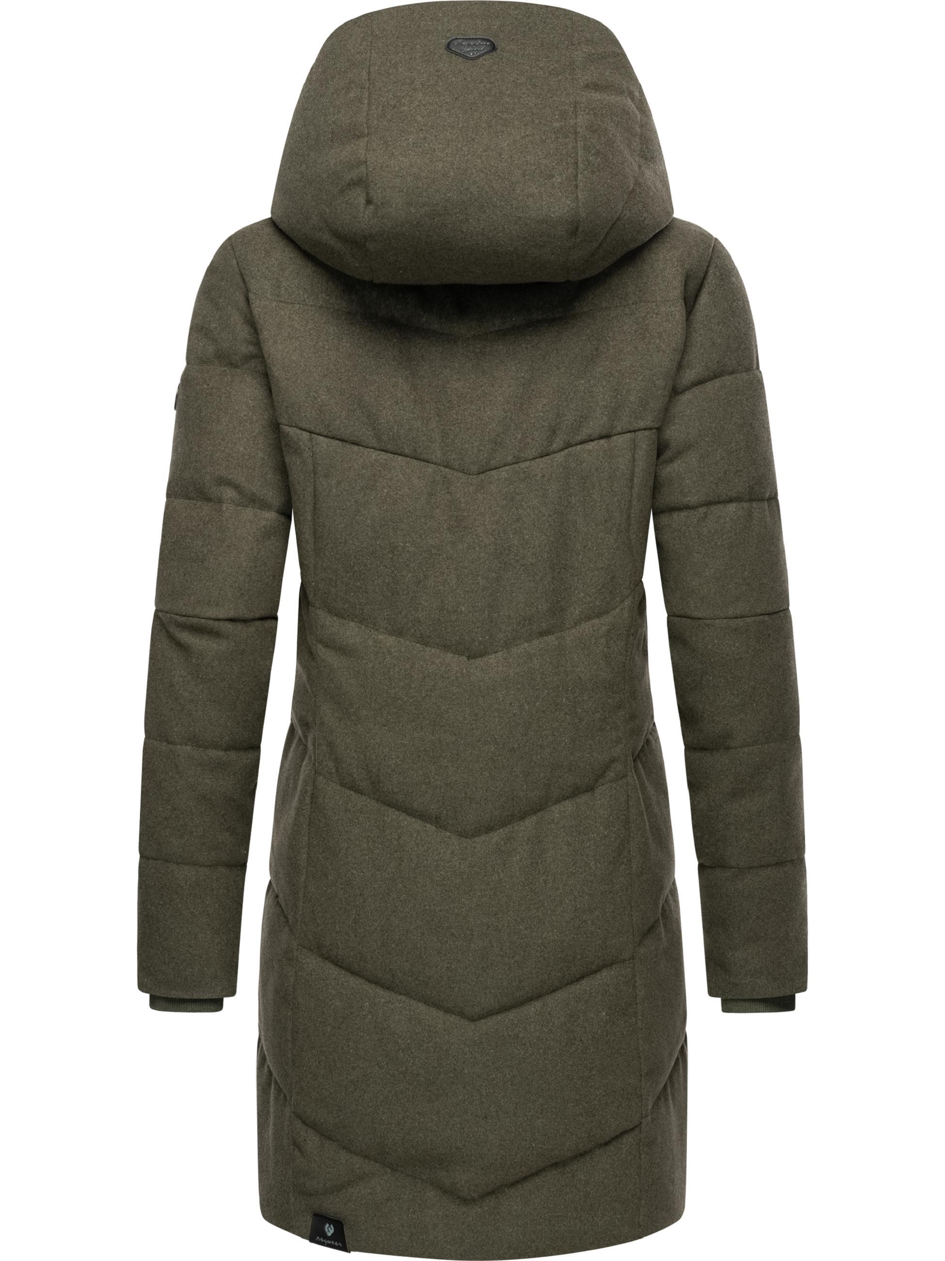 Steppmantel in Woll-Optik "Pavla Coat" Dark Olive