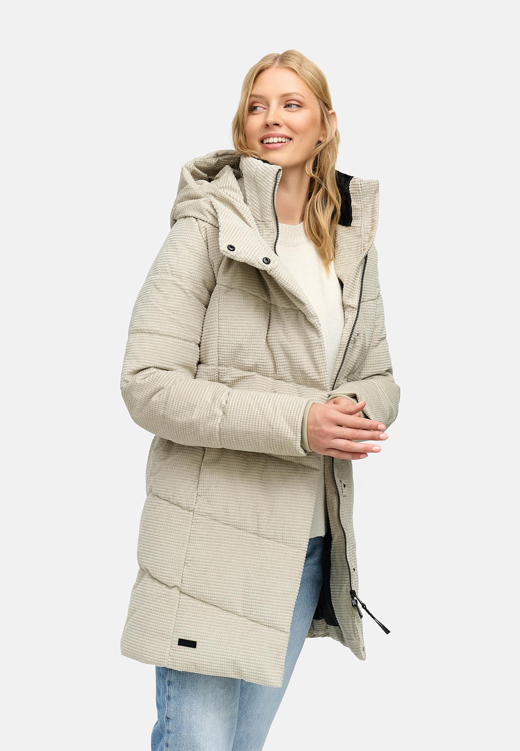 Winter Steppmantel in weicher Kord-Optik "Pavla Cordy YOUMODO" Bone