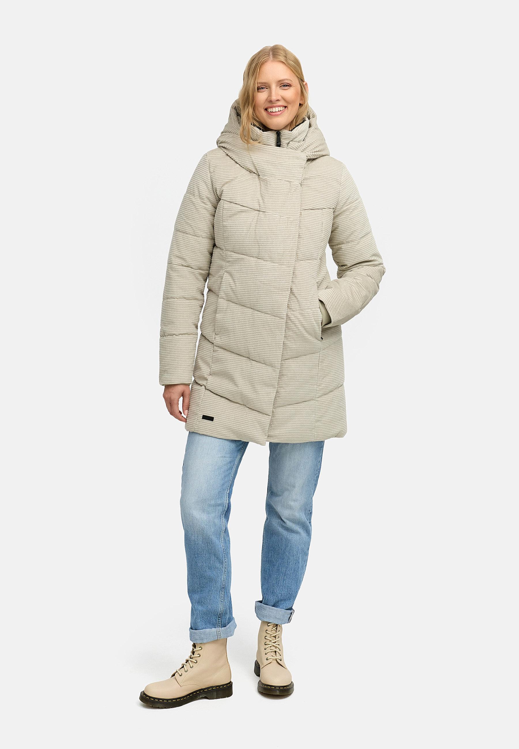 Winter Steppmantel in weicher Kord-Optik "Pavla Cordy YOUMODO" Bone