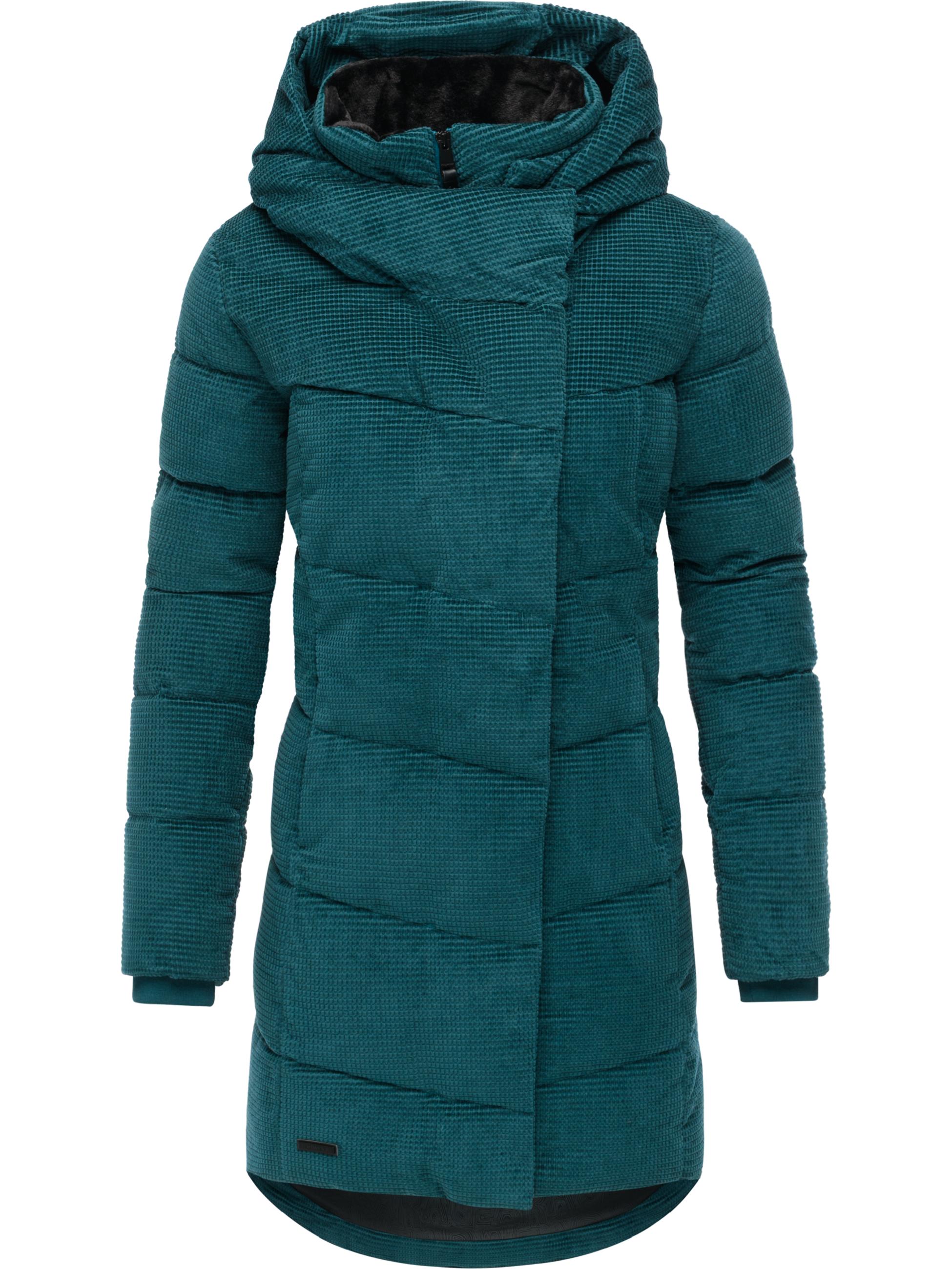 Winter Steppmantel in weicher Kord-Optik "Pavla Cordy YOUMODO" Ocean Green