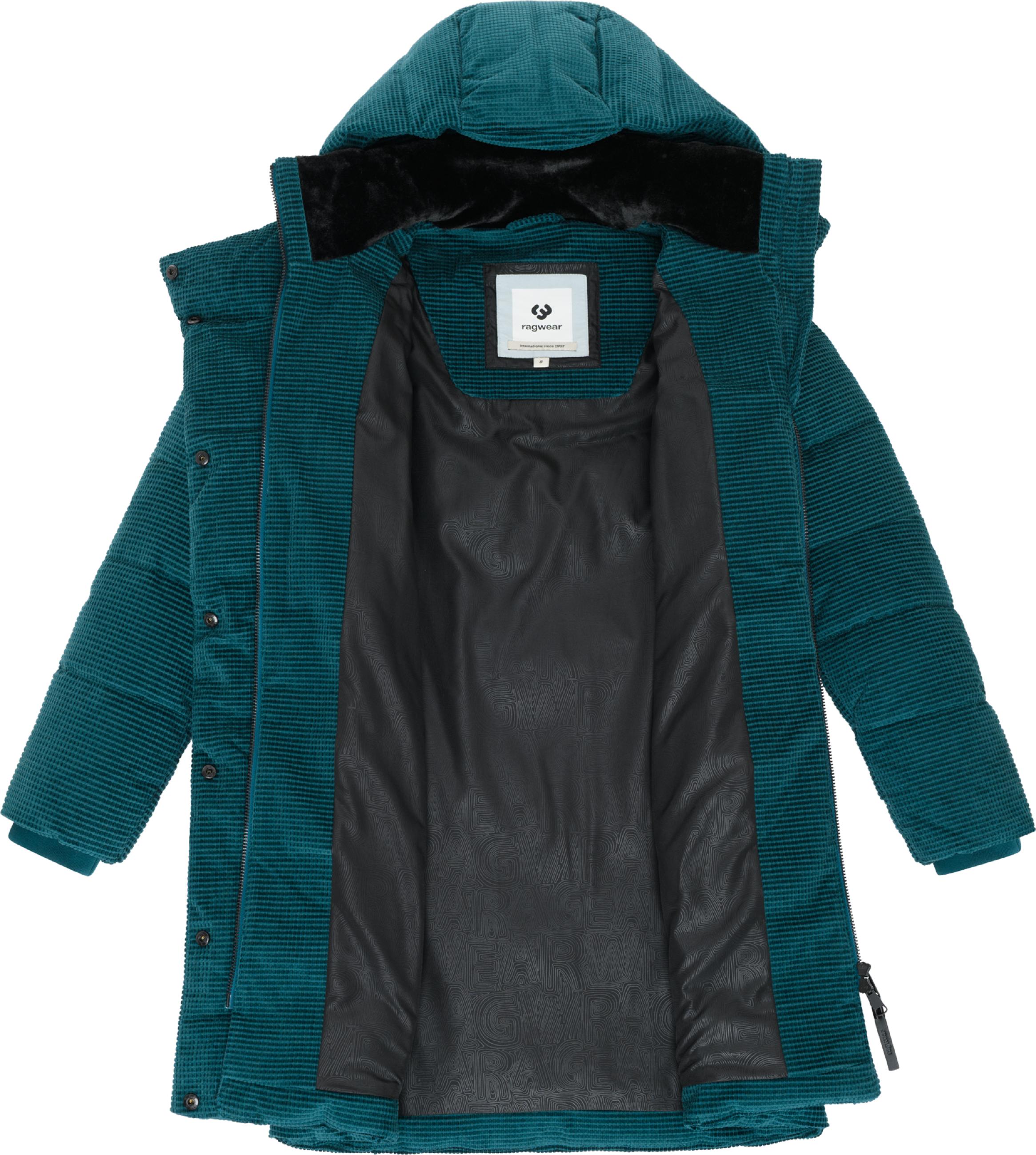 Winter Steppmantel in weicher Kord-Optik "Pavla Cordy YOUMODO" Ocean Green