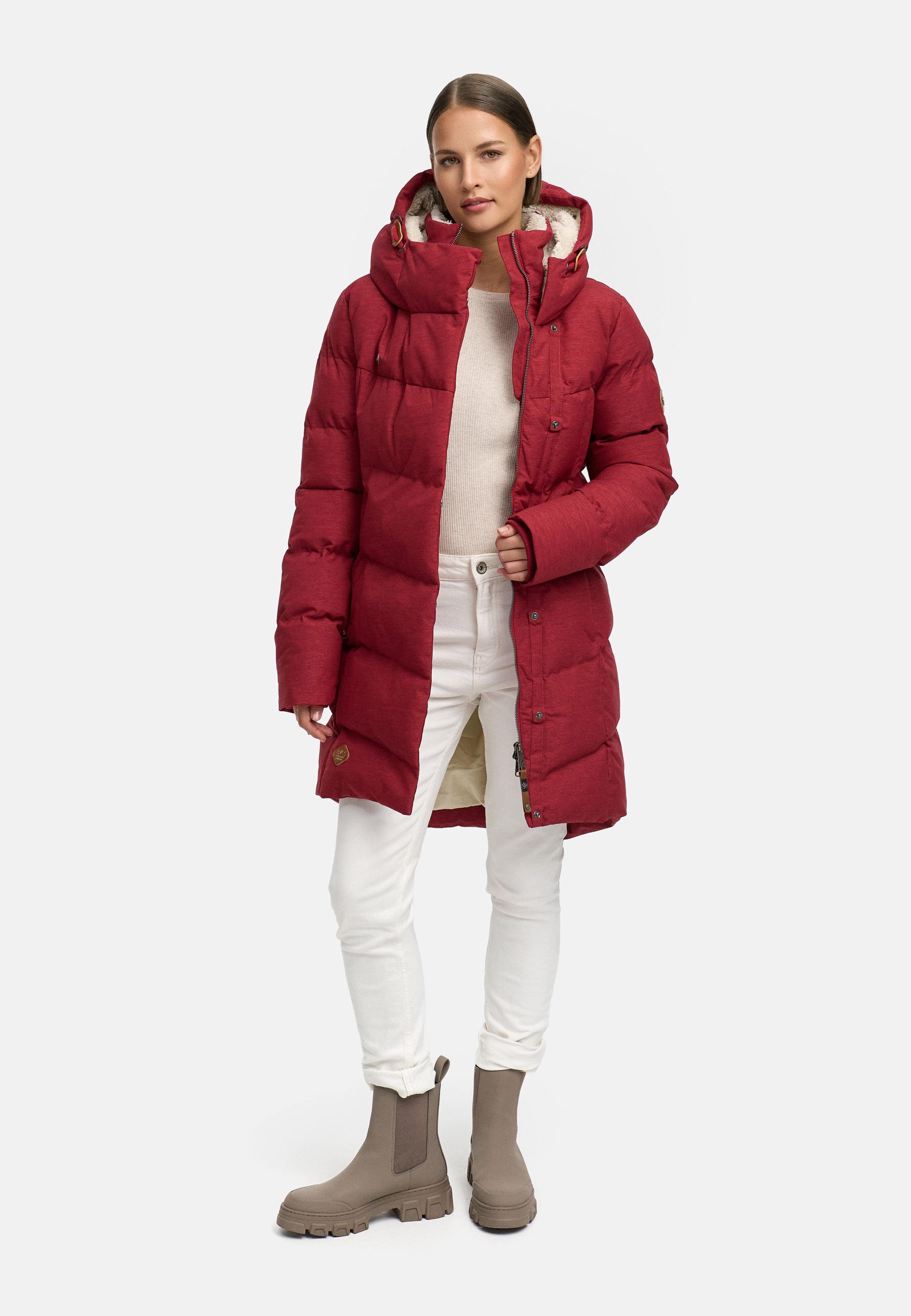 Wasserdichter Winter Steppmantel mit Kapuze "Pavla" Dark Red25