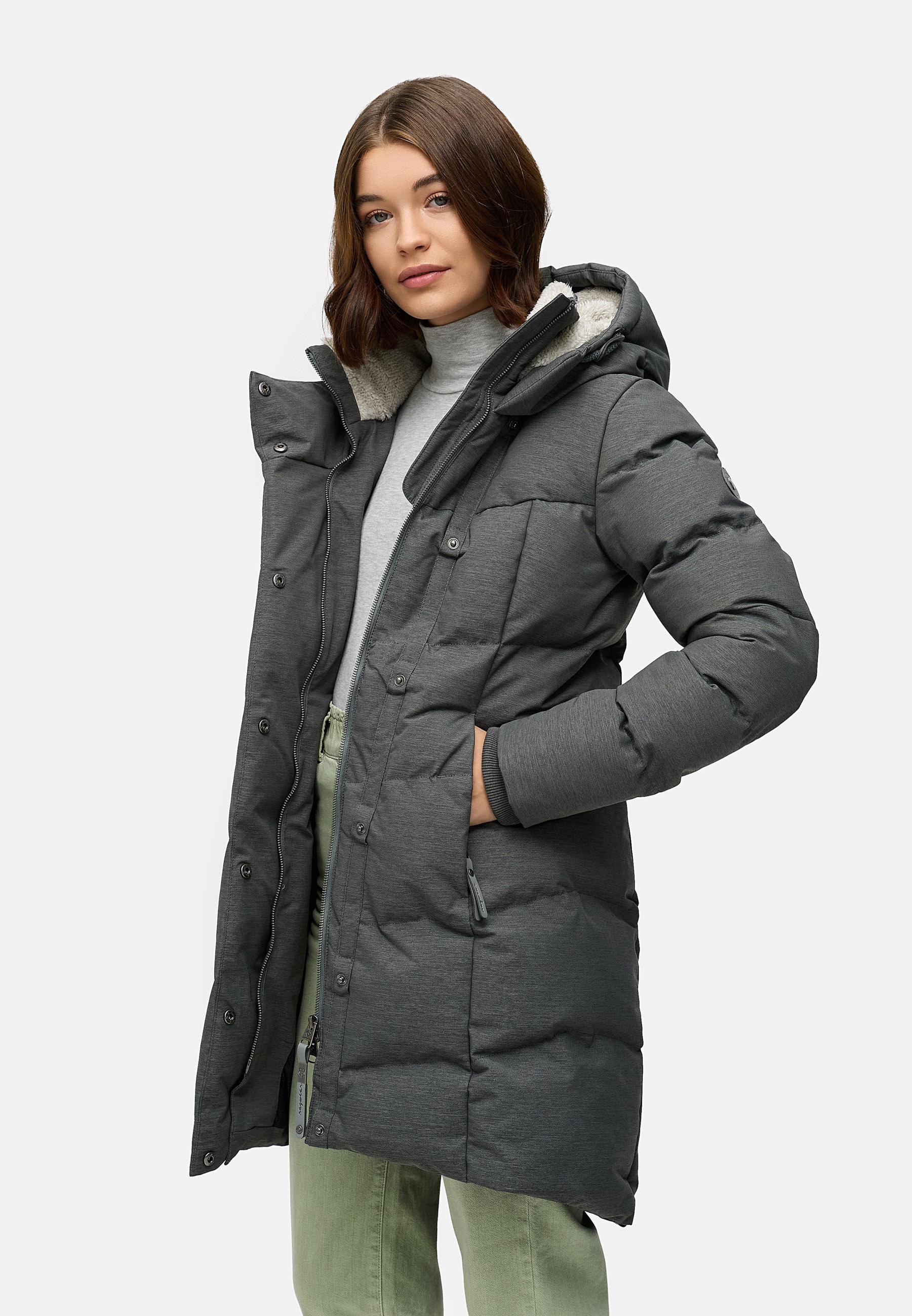 Wasserdichter Winter Steppmantel mit Kapuze "Pavla" Grey22