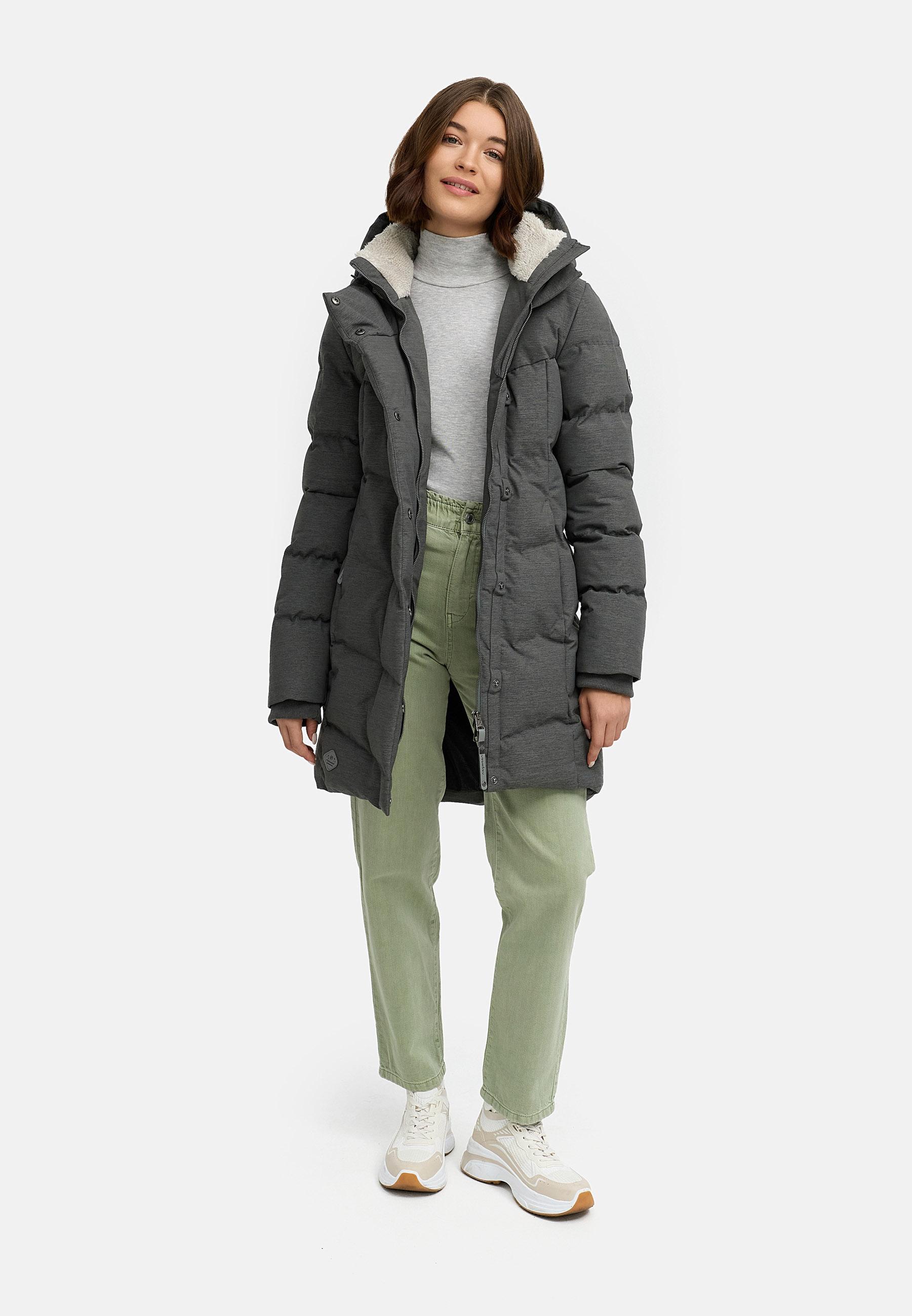 Wasserdichter Winter Steppmantel mit Kapuze "Pavla" Grey22