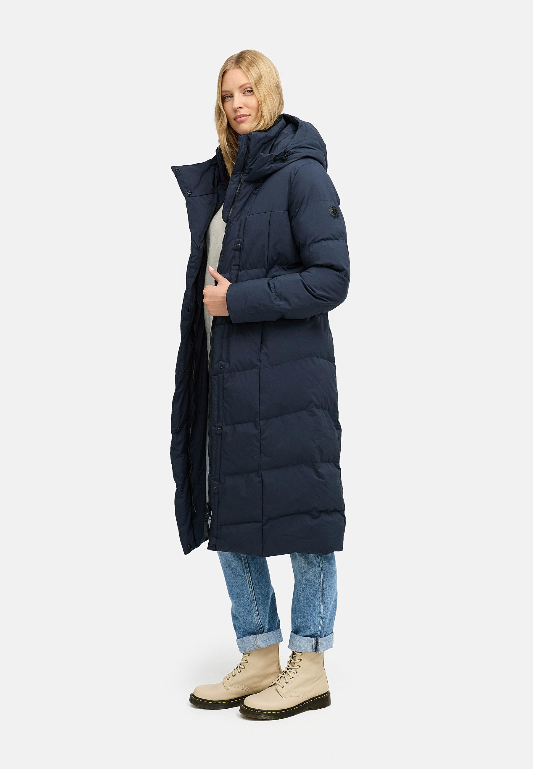 Wasserdichter Steppmantel "Pavla Long Soft YOUMODO" Navy