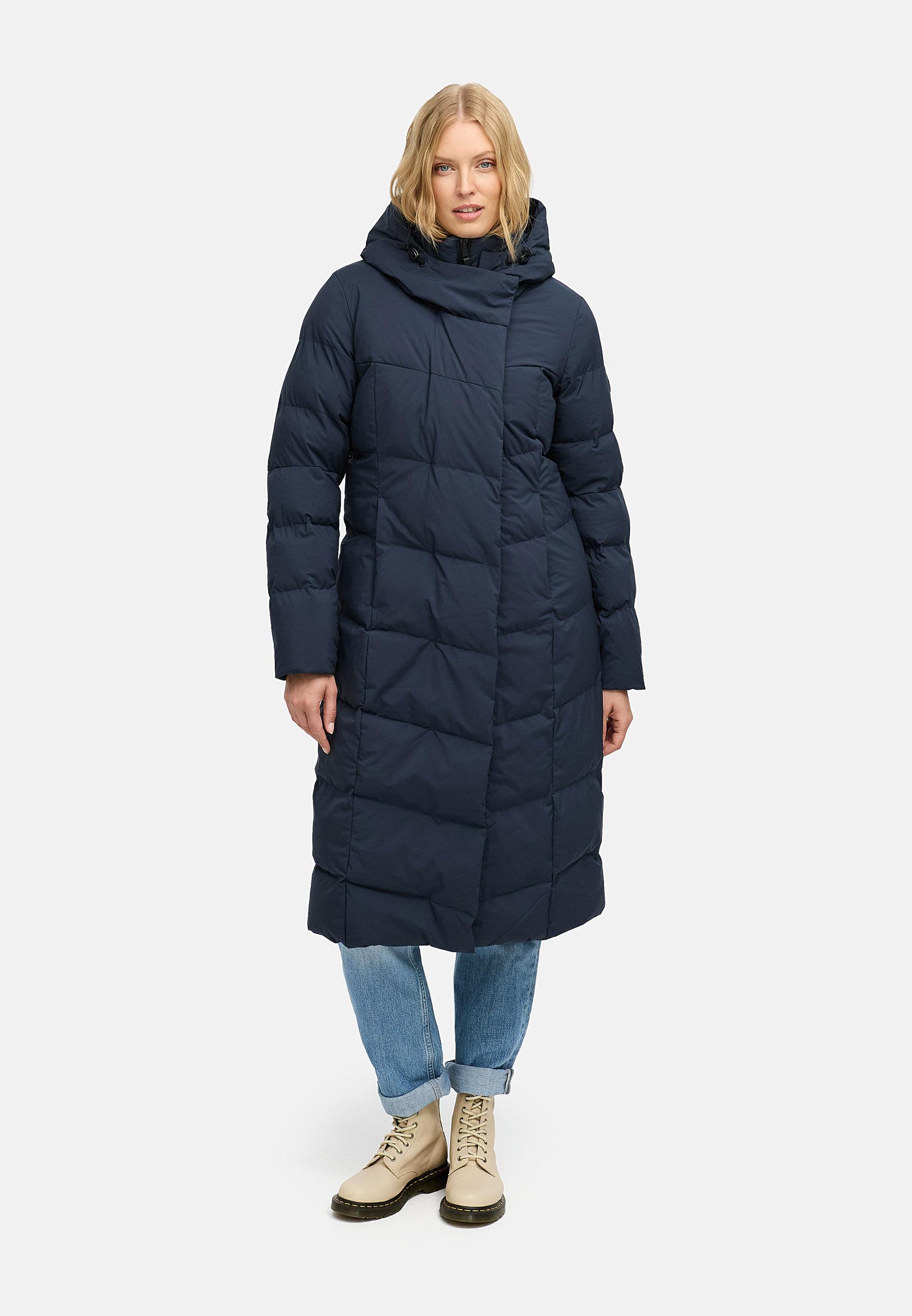Wasserdichter Steppmantel "Pavla Long Soft YOUMODO" Navy
