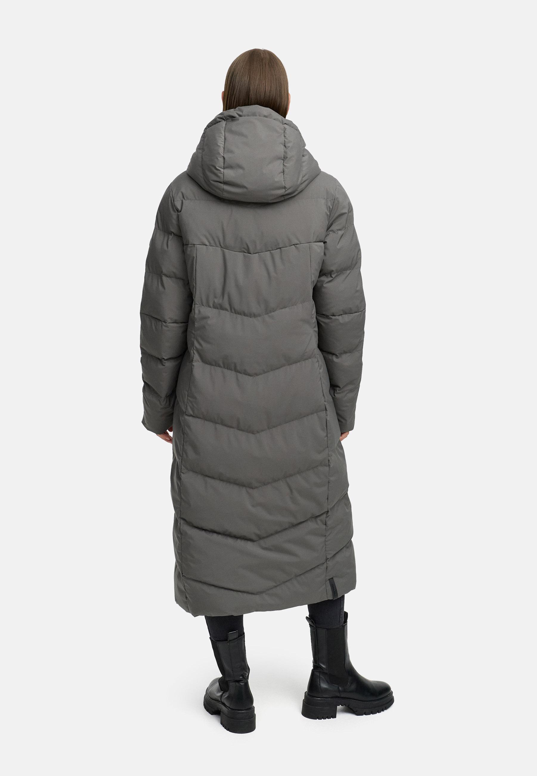 Wasserdichter Steppmantel "Pavla Long Soft YOUMODO" Stone Grey