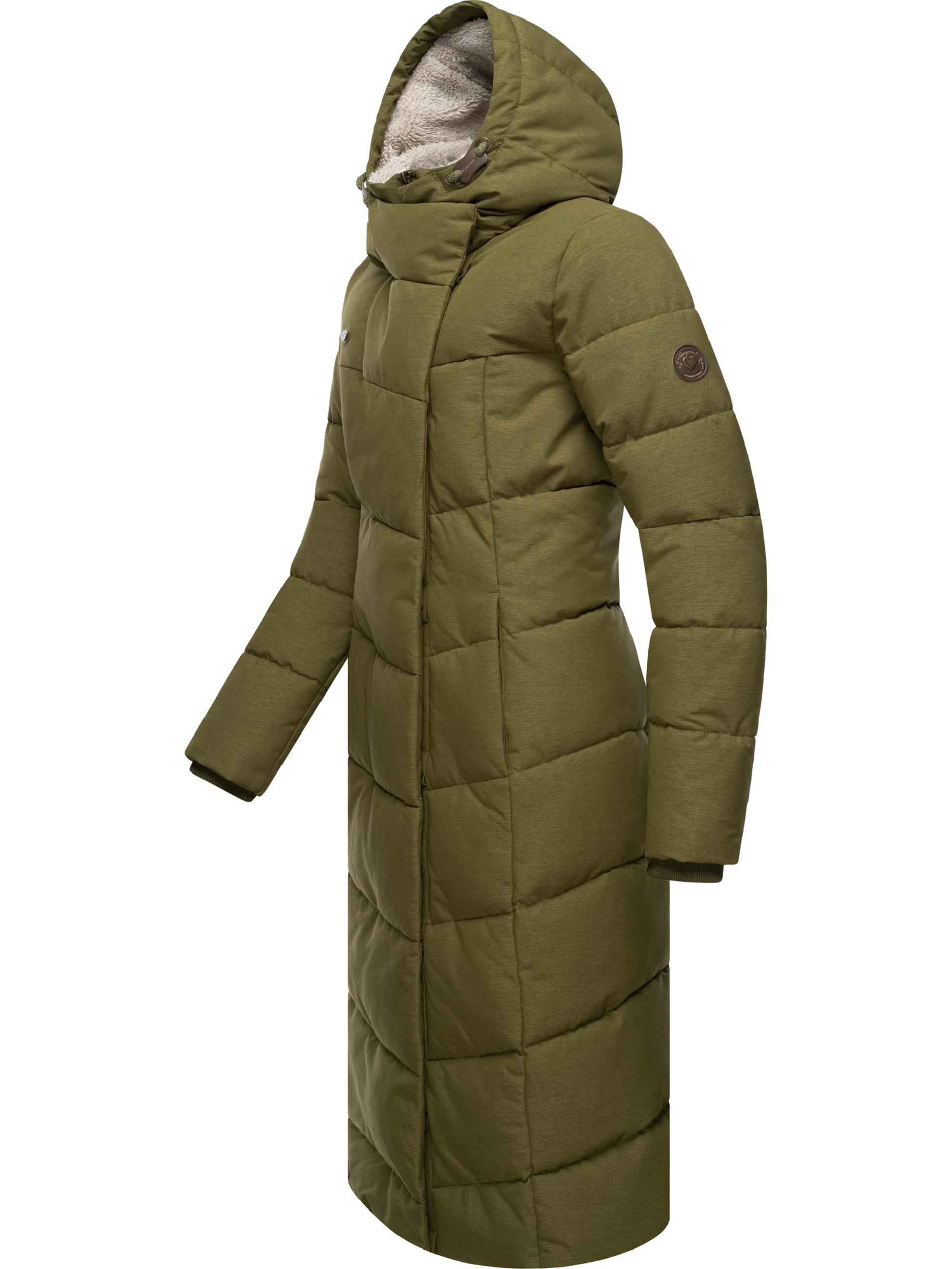 Langer Winter Steppmantel "Pavla Long" Light Olive23