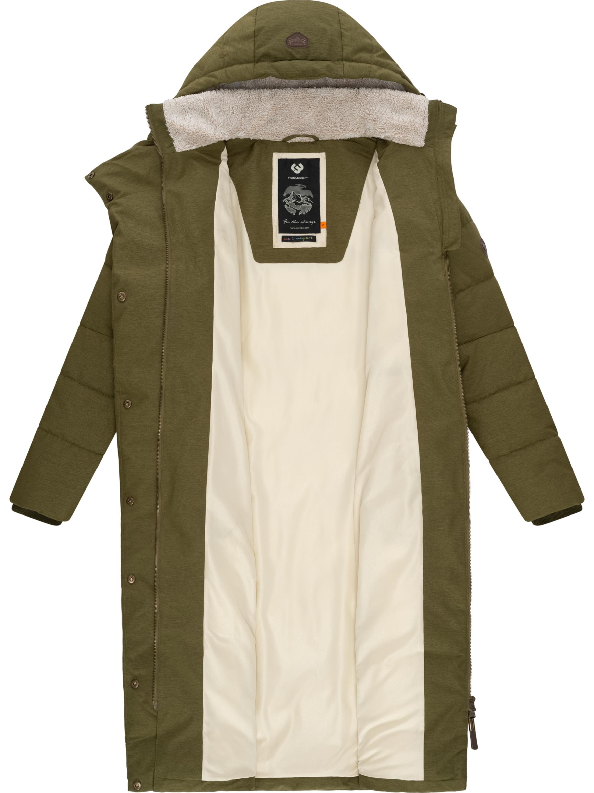 Langer Winter Steppmantel "Pavla Long" Light Olive23