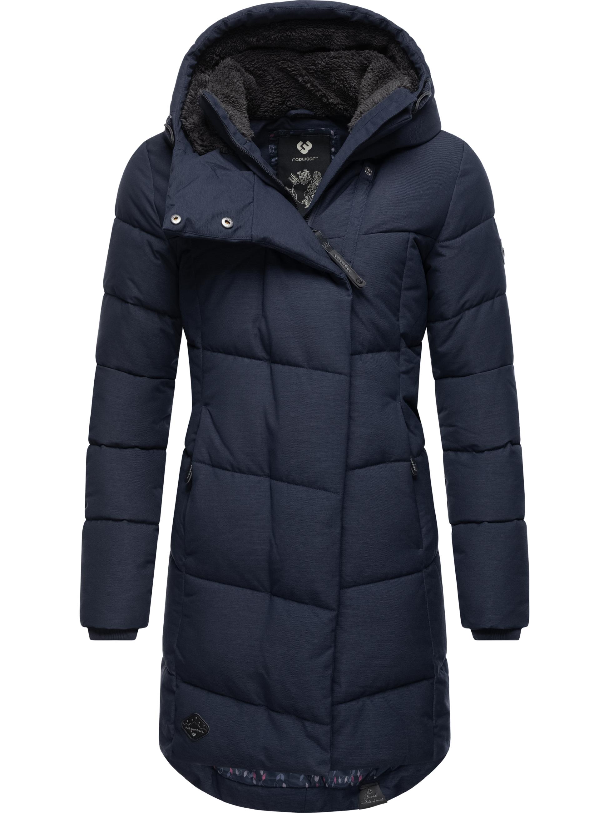 Langer Winter Steppmantel mit Kapuze "Pavla" Navy22