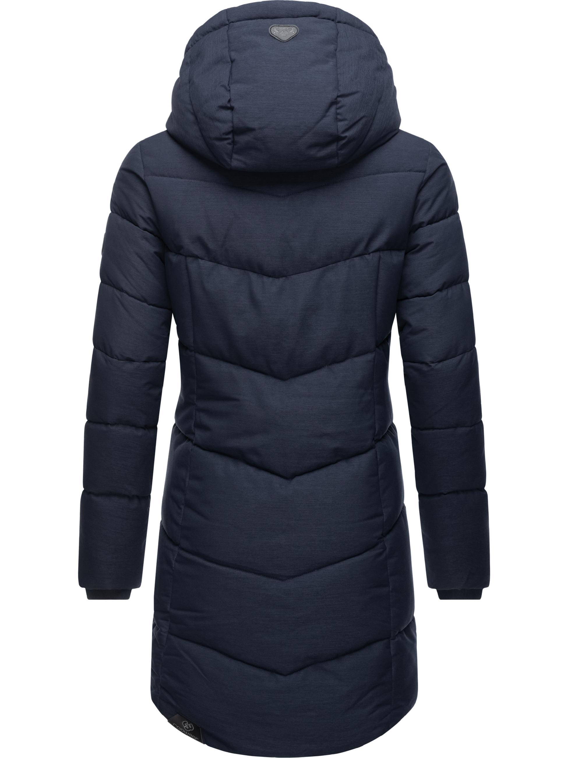 Langer Winter Steppmantel mit Kapuze "Pavla" Navy22