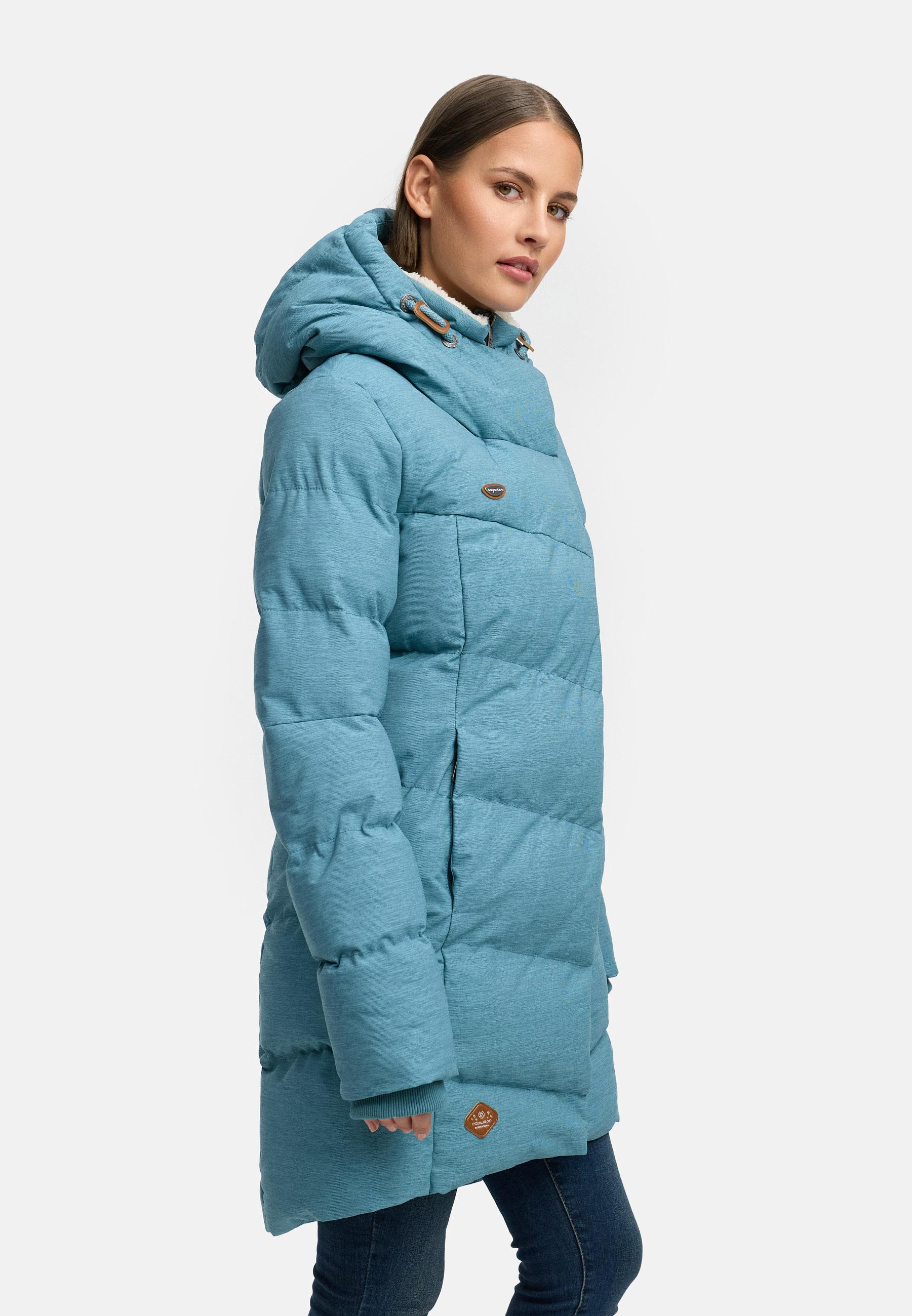 Wasserdichter Winter Steppmantel mit Kapuze "Pavla" Stone Blue25