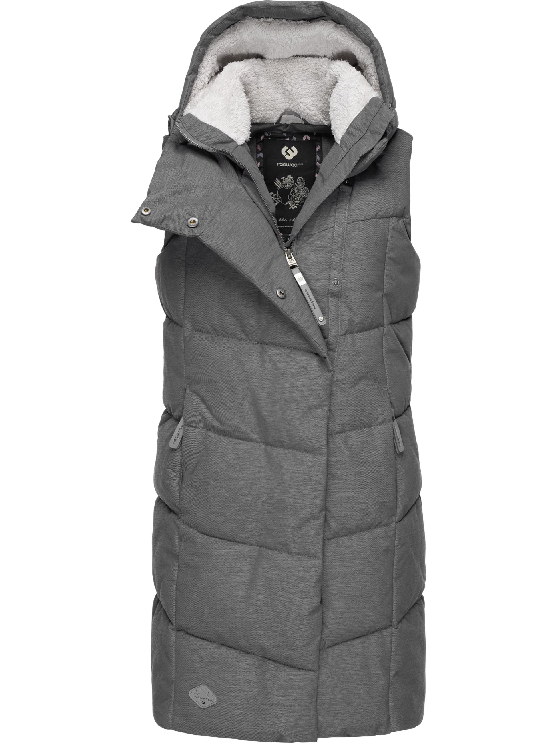 Lange Steppweste mit Kapuze 'Pavla Vest' Grey