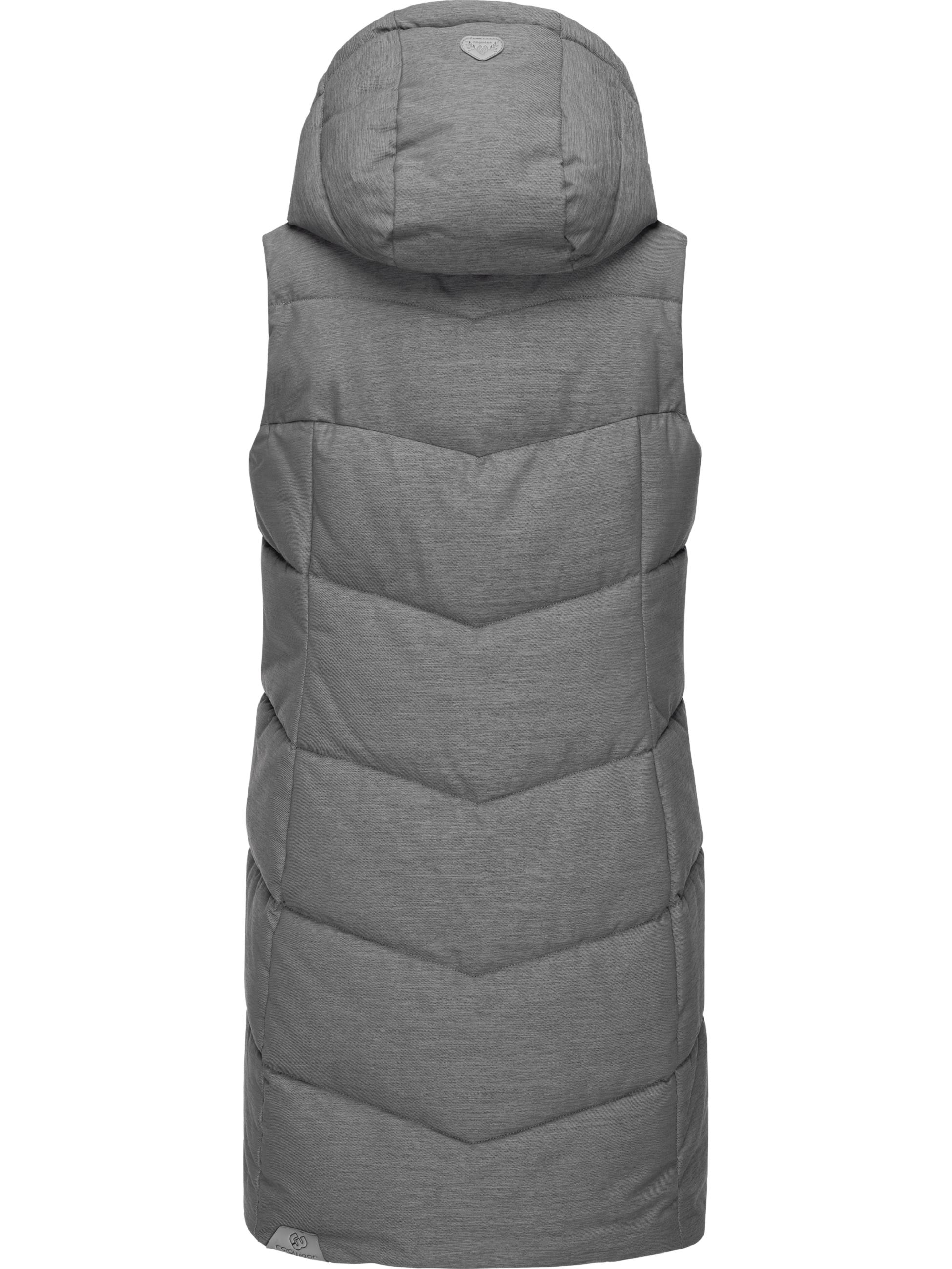 Lange Steppweste mit Kapuze 'Pavla Vest' Grey