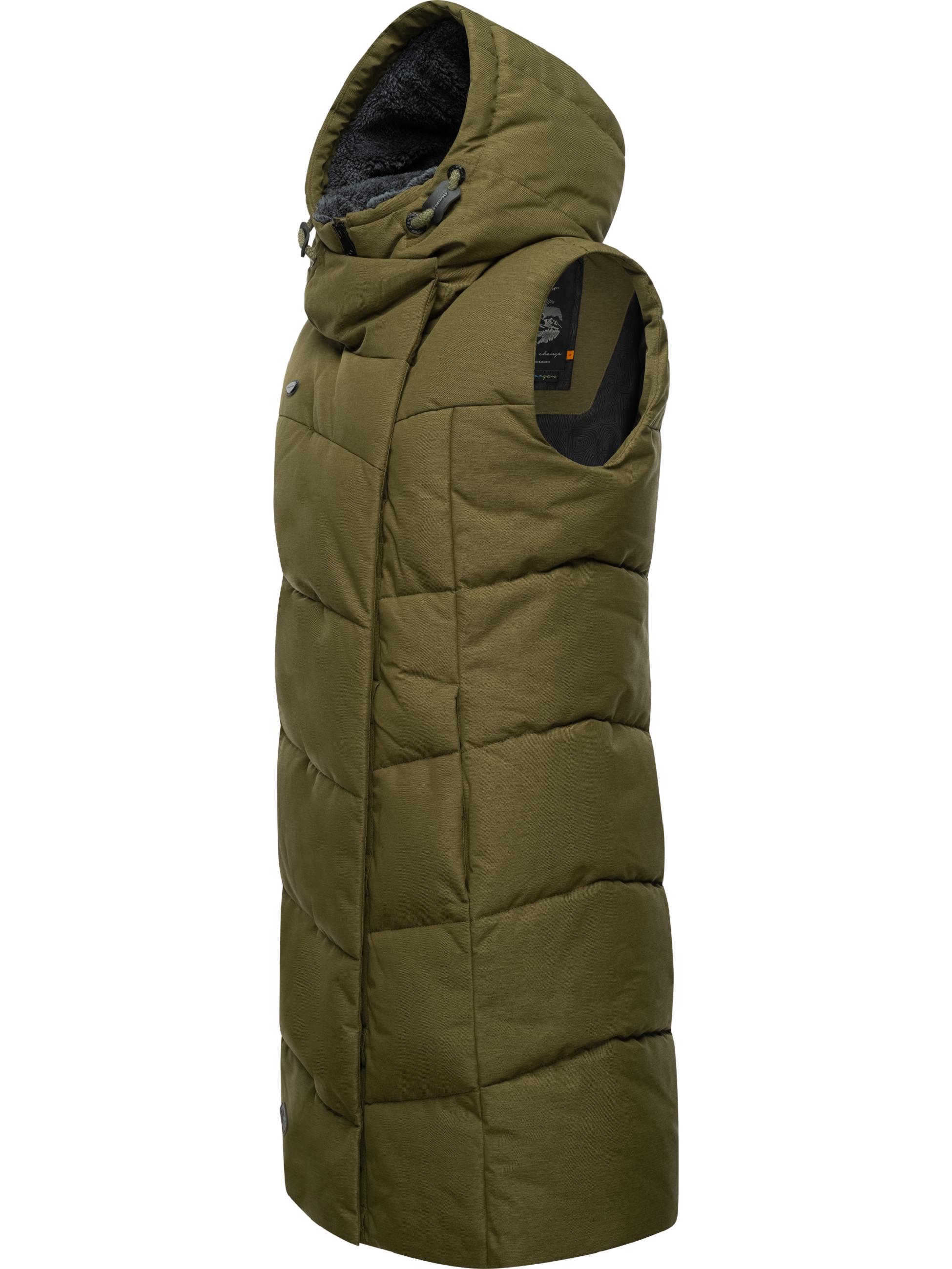 Lange Steppweste mit Kapuze 'Pavla Vest' Light Olive23