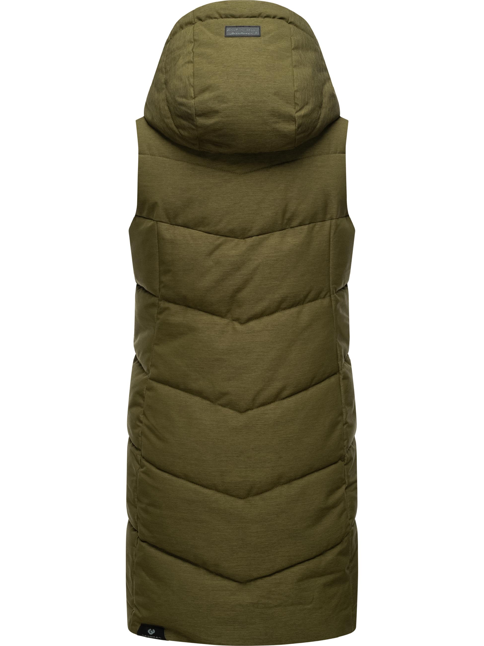 Lange Steppweste mit Kapuze 'Pavla Vest' Light Olive23