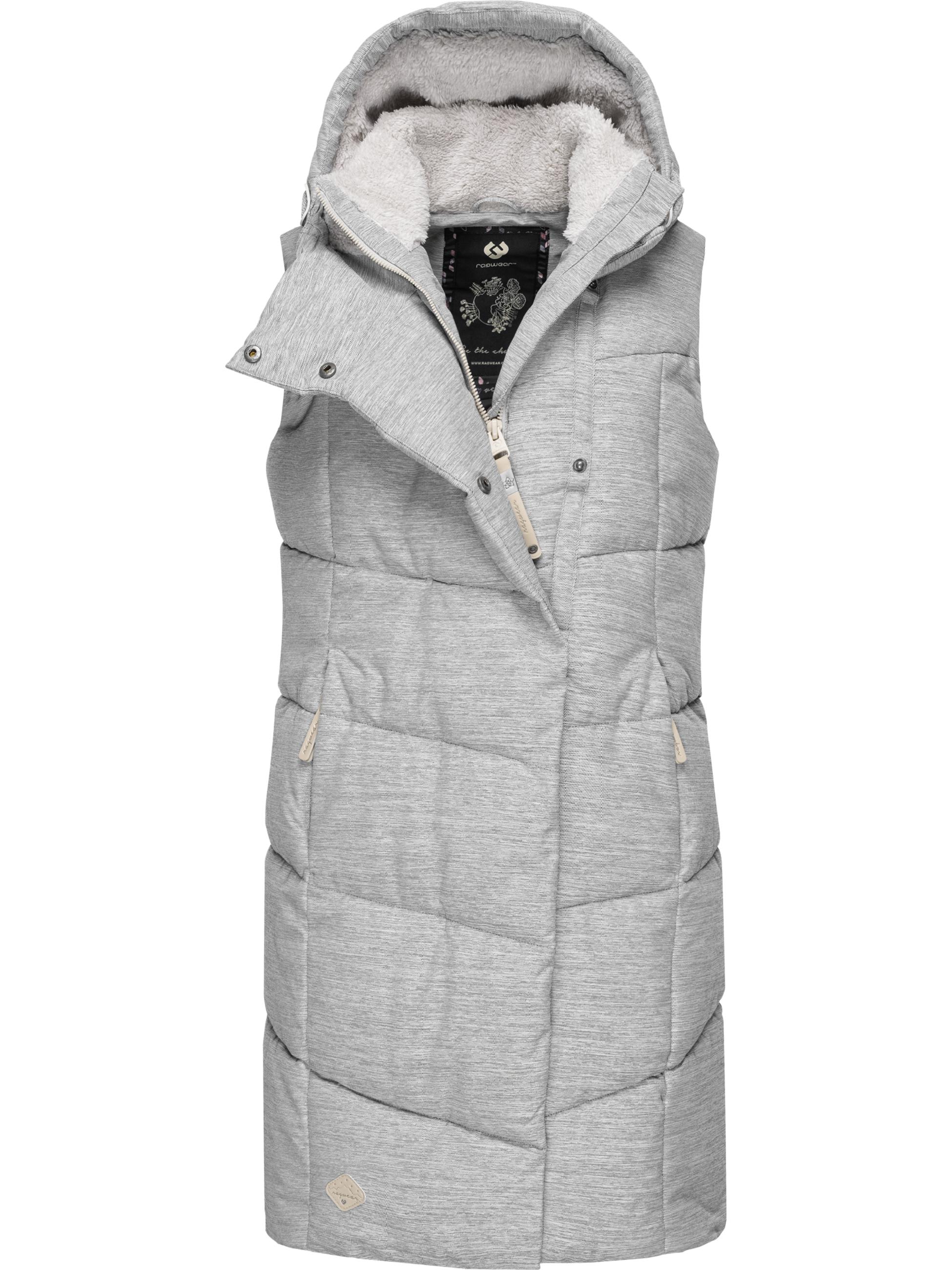 Lange Steppweste mit Kapuze 'Pavla Vest' White