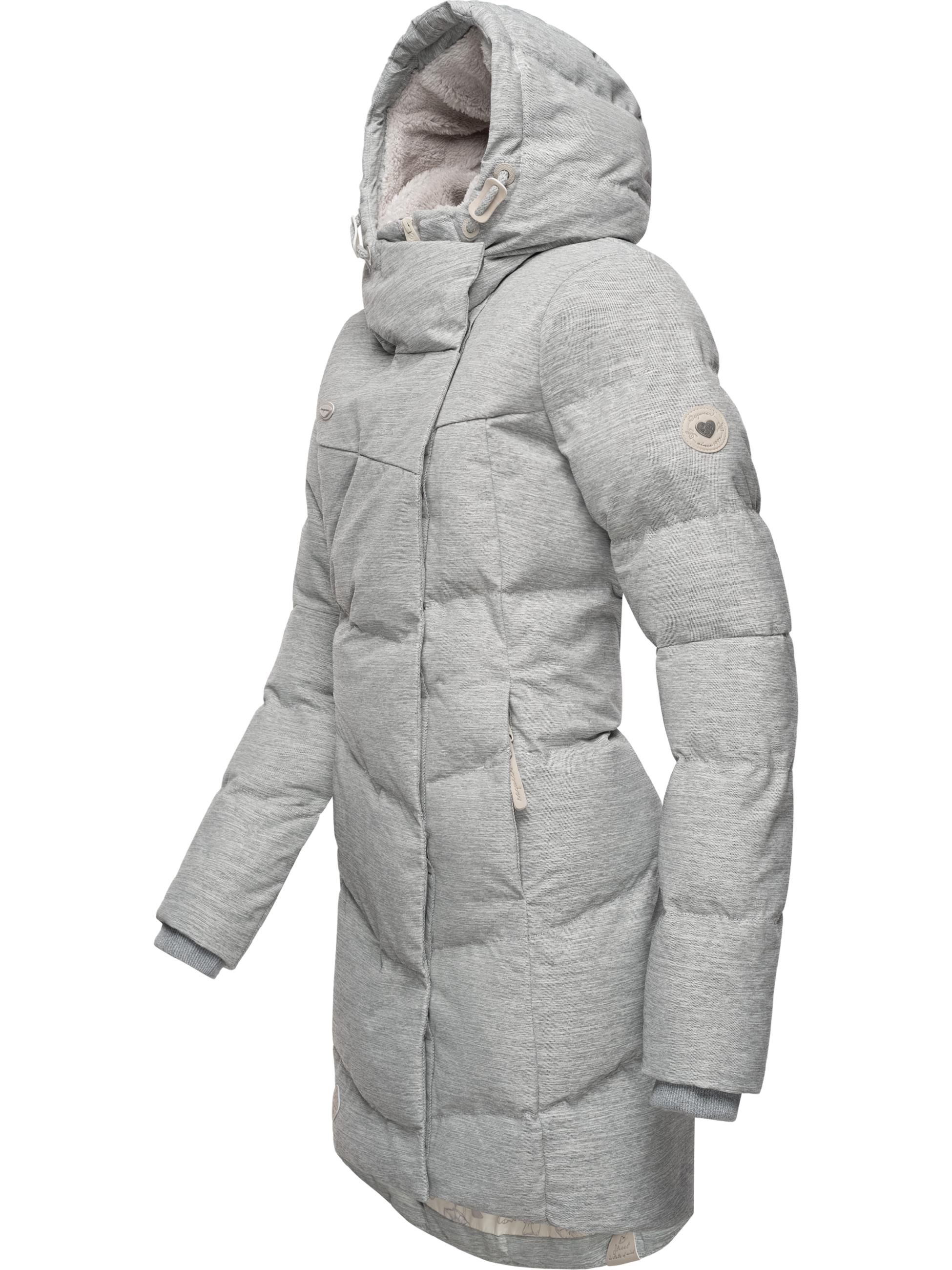 Langer Winter Steppmantel mit Kapuze "Pavla" White022