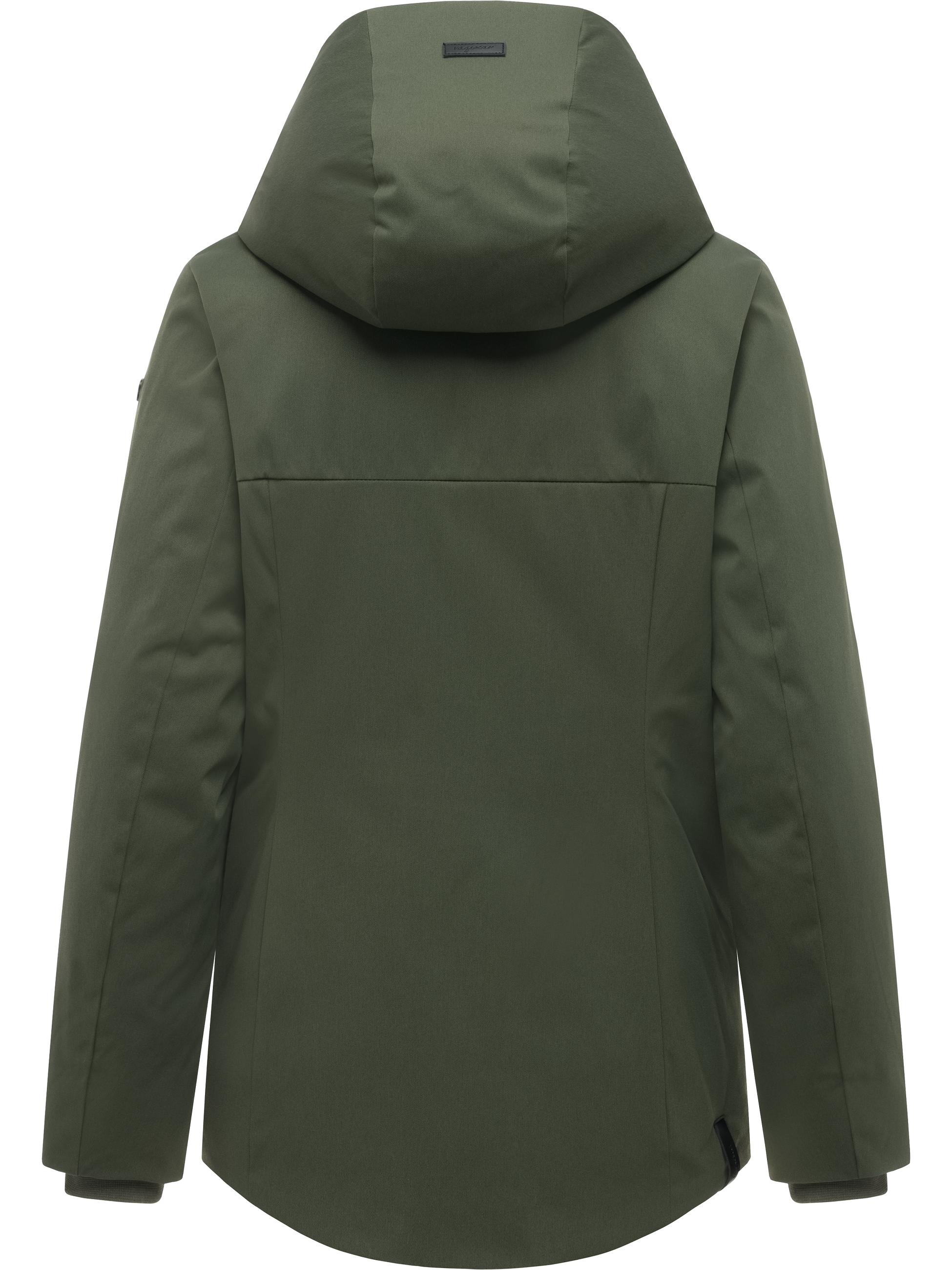 Warme Winter Jacke mit "Pavleen Short Y" Dark Olive