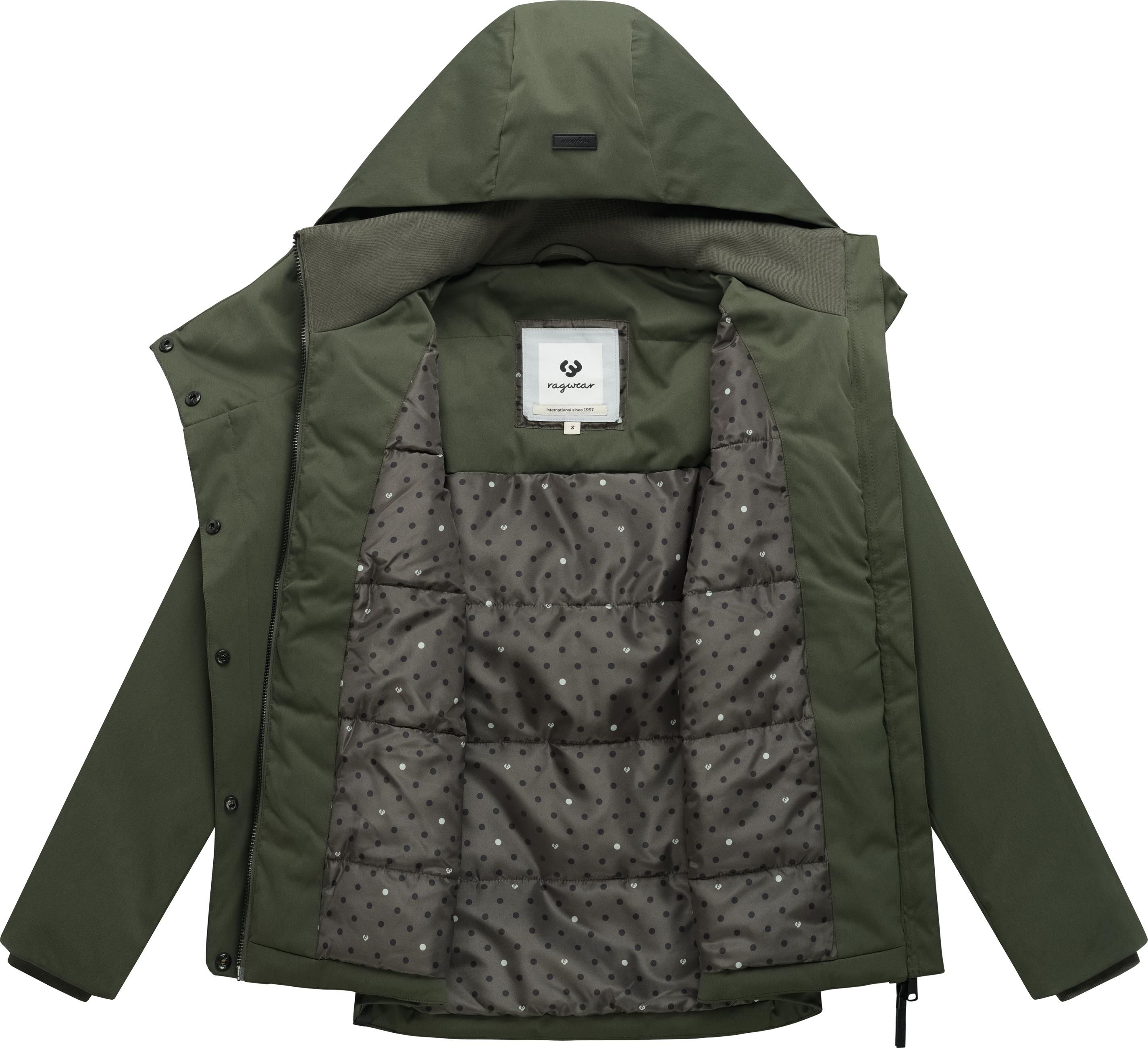 Warme Winter Jacke mit "Pavleen Short Y" Dark Olive