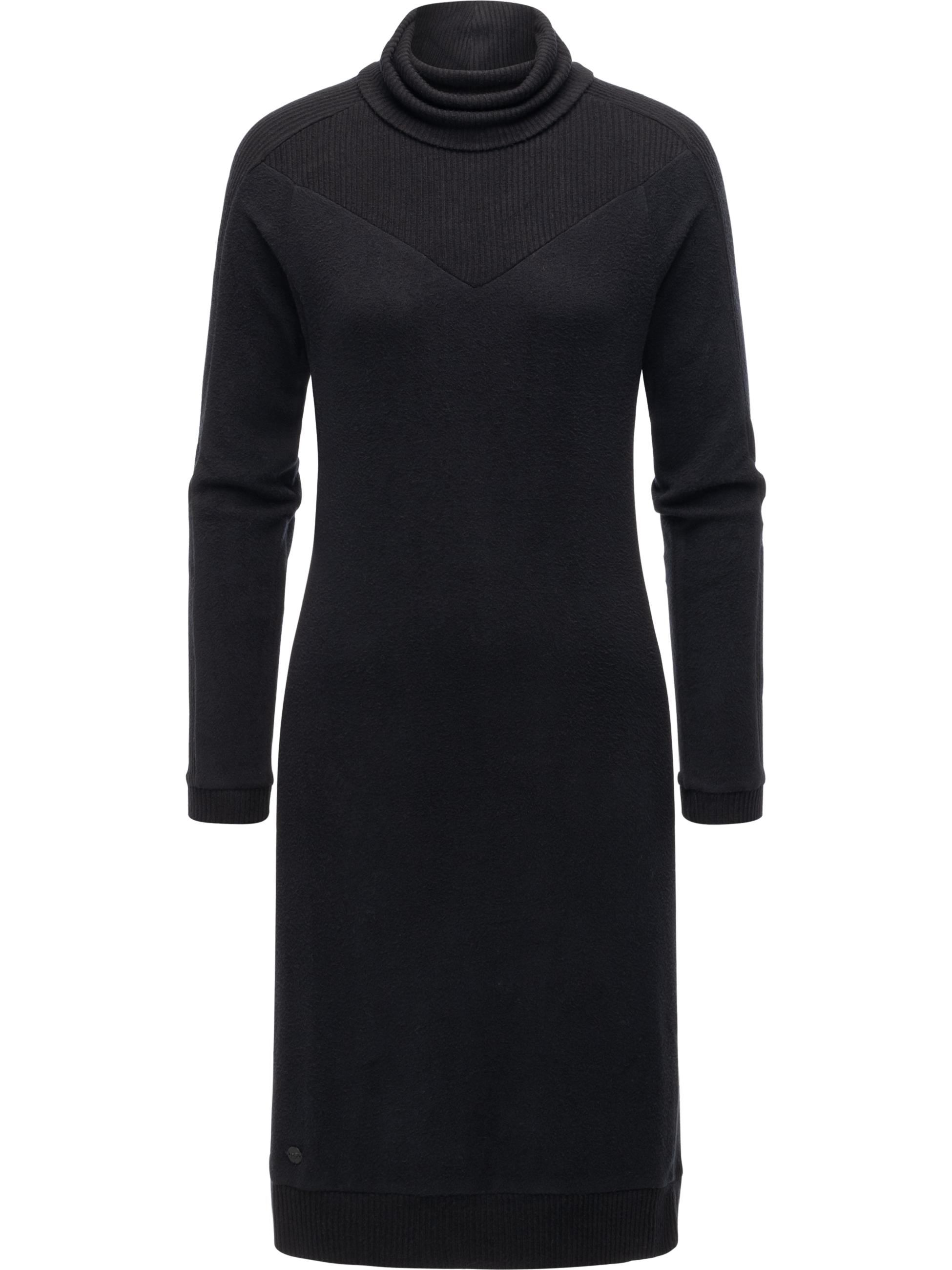 Rollkragen Jersey Kleid Peona Black
