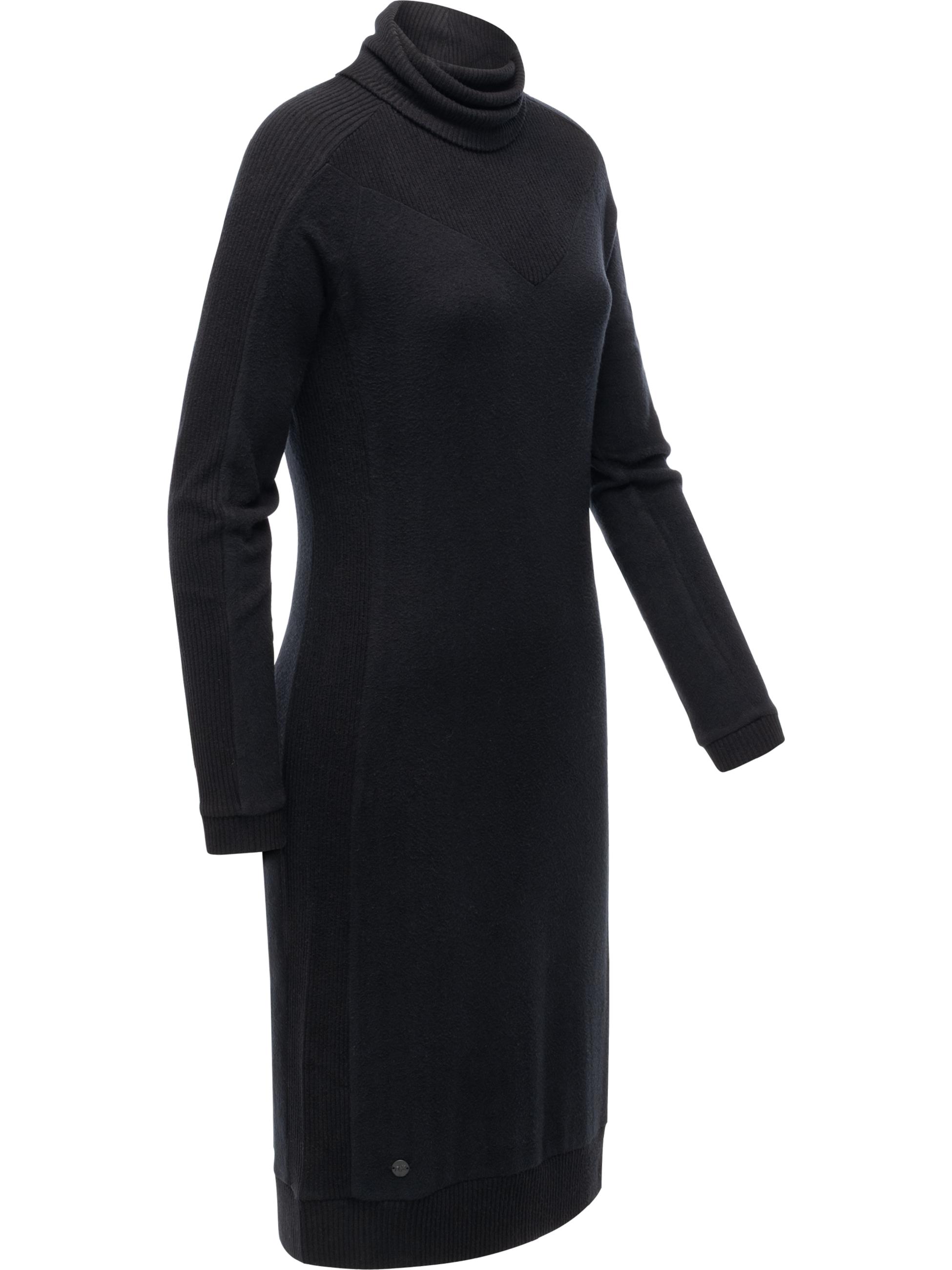 Rollkragen Jersey Kleid Peona Black