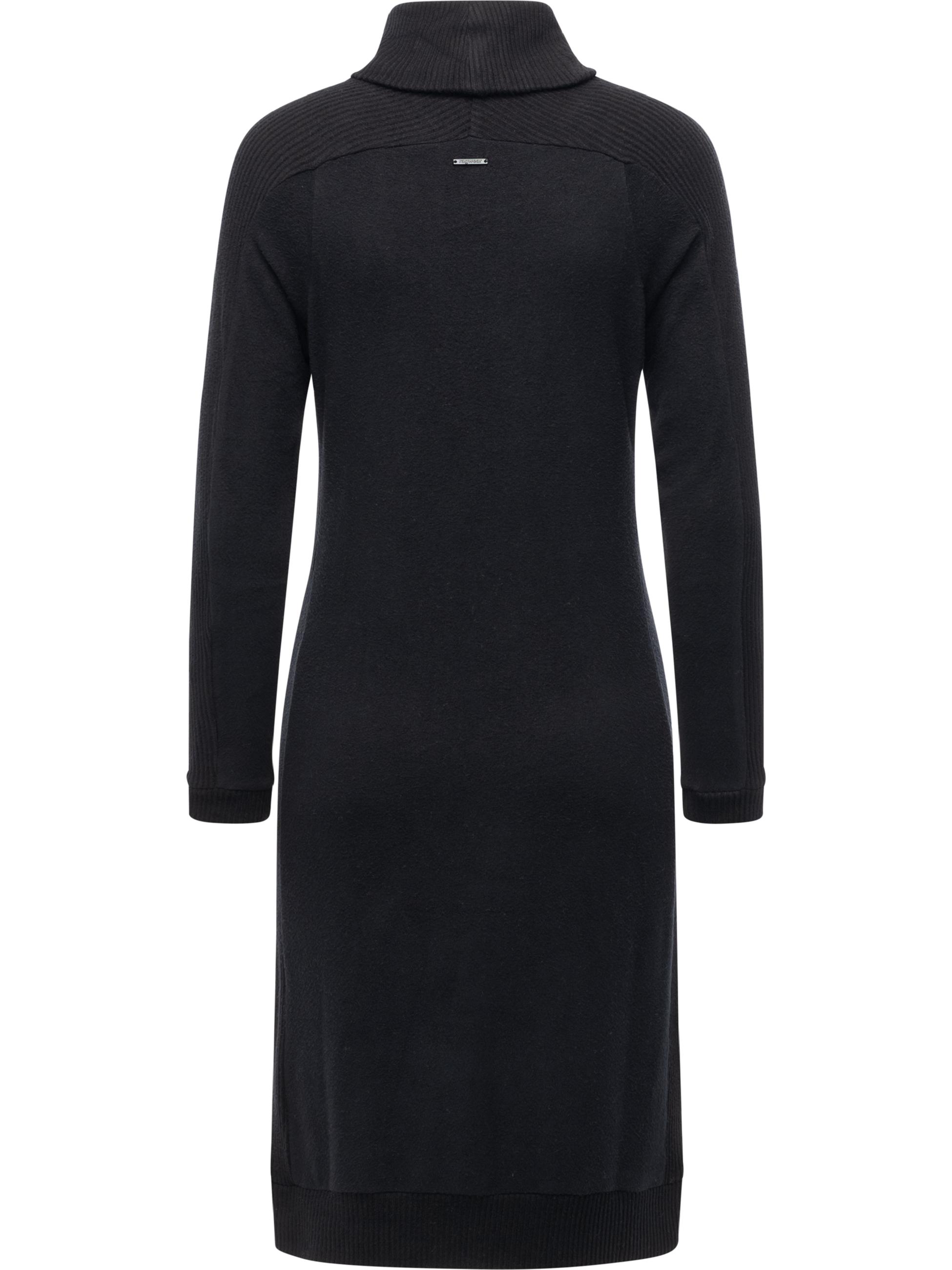 Rollkragen Jersey Kleid Peona Black