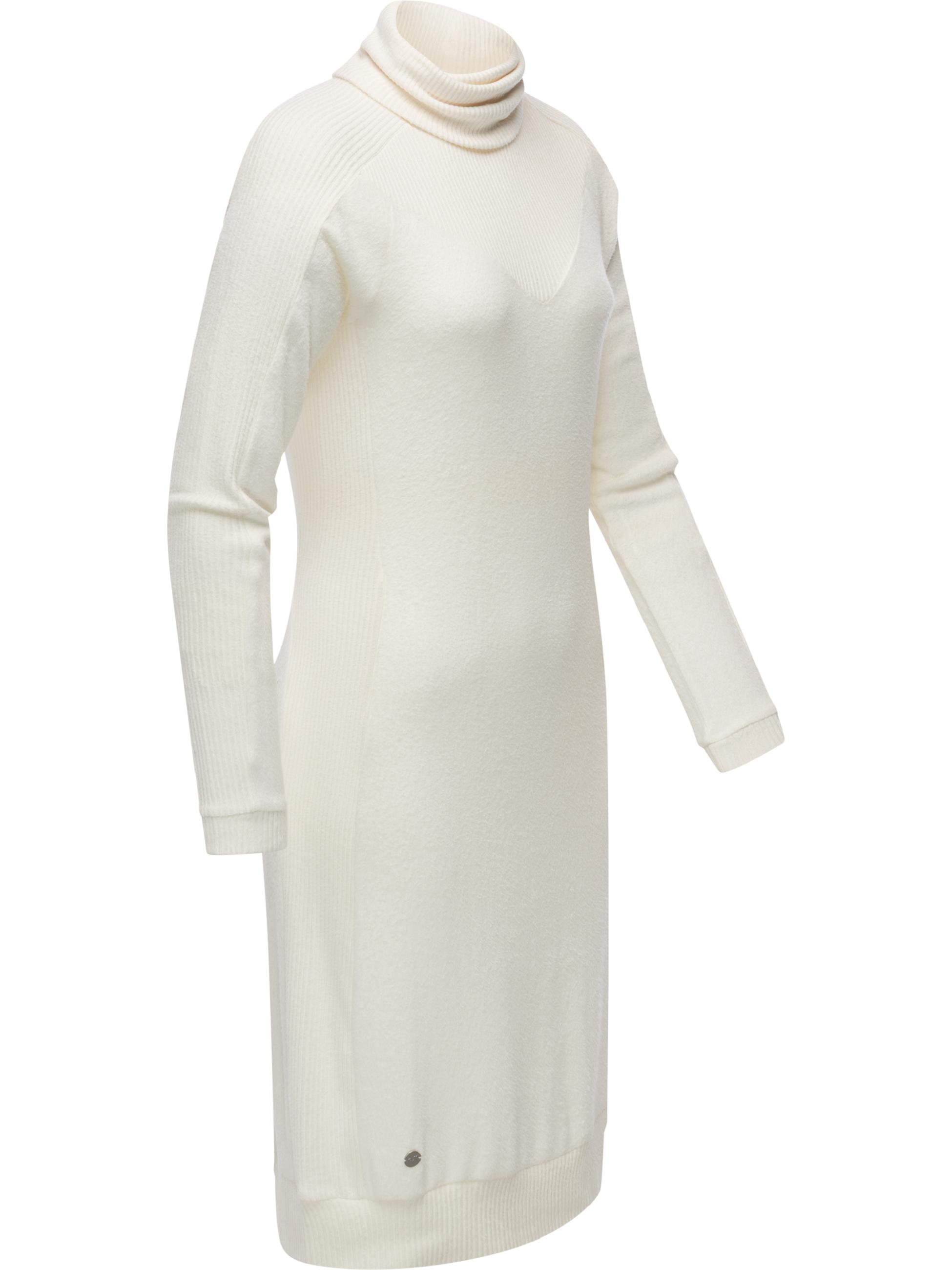 Rollkragen Jersey Kleid "Peona" Ivory
