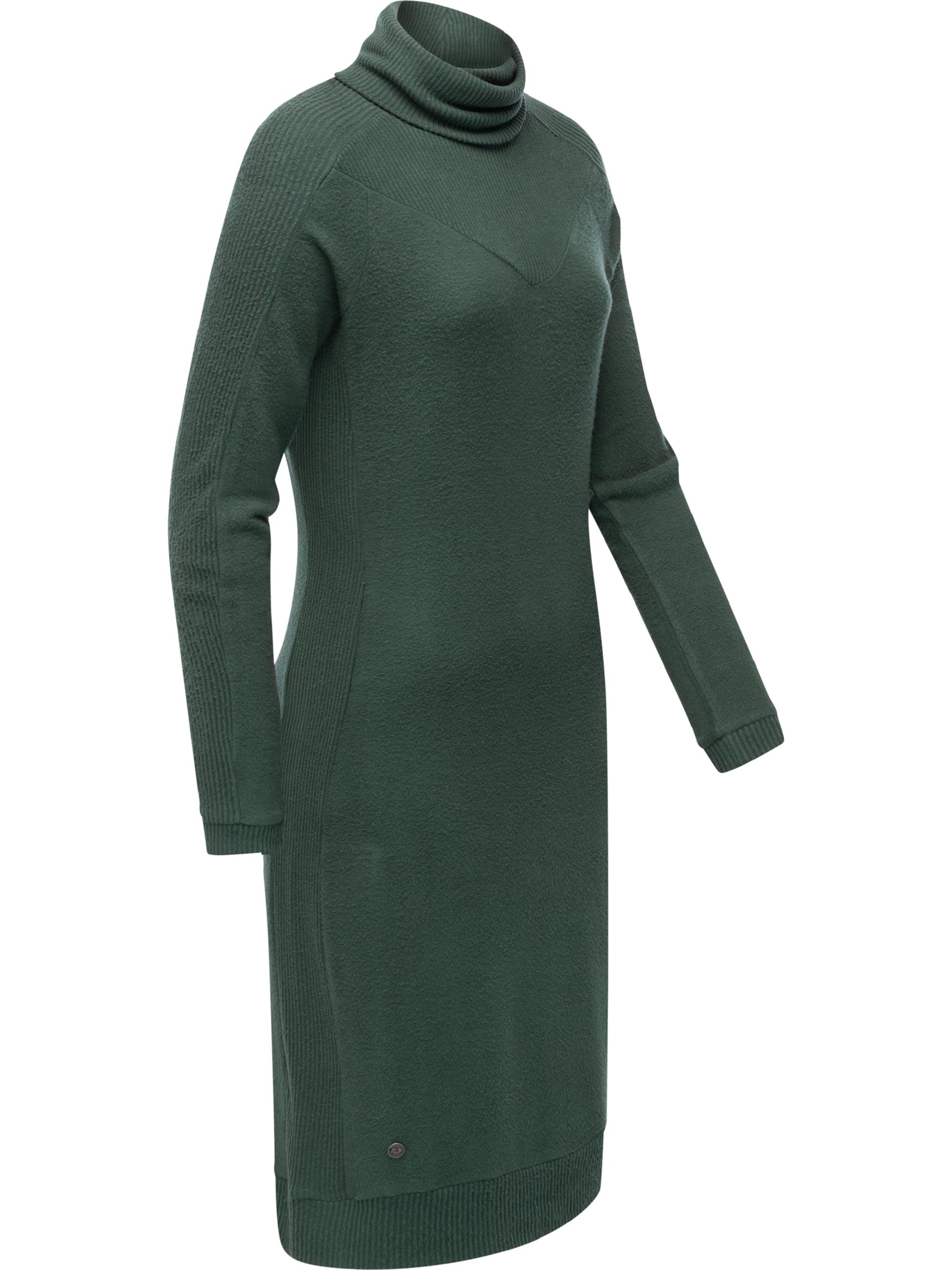 Rollkragen Jersey Kleid Peona Pine Green
